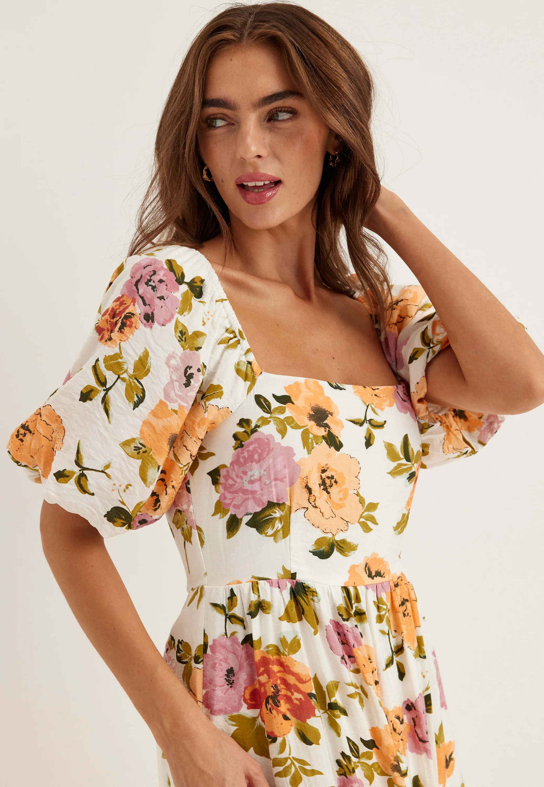 Viflola Square Neck 2/4 ANKLE DRESS - Image 3
