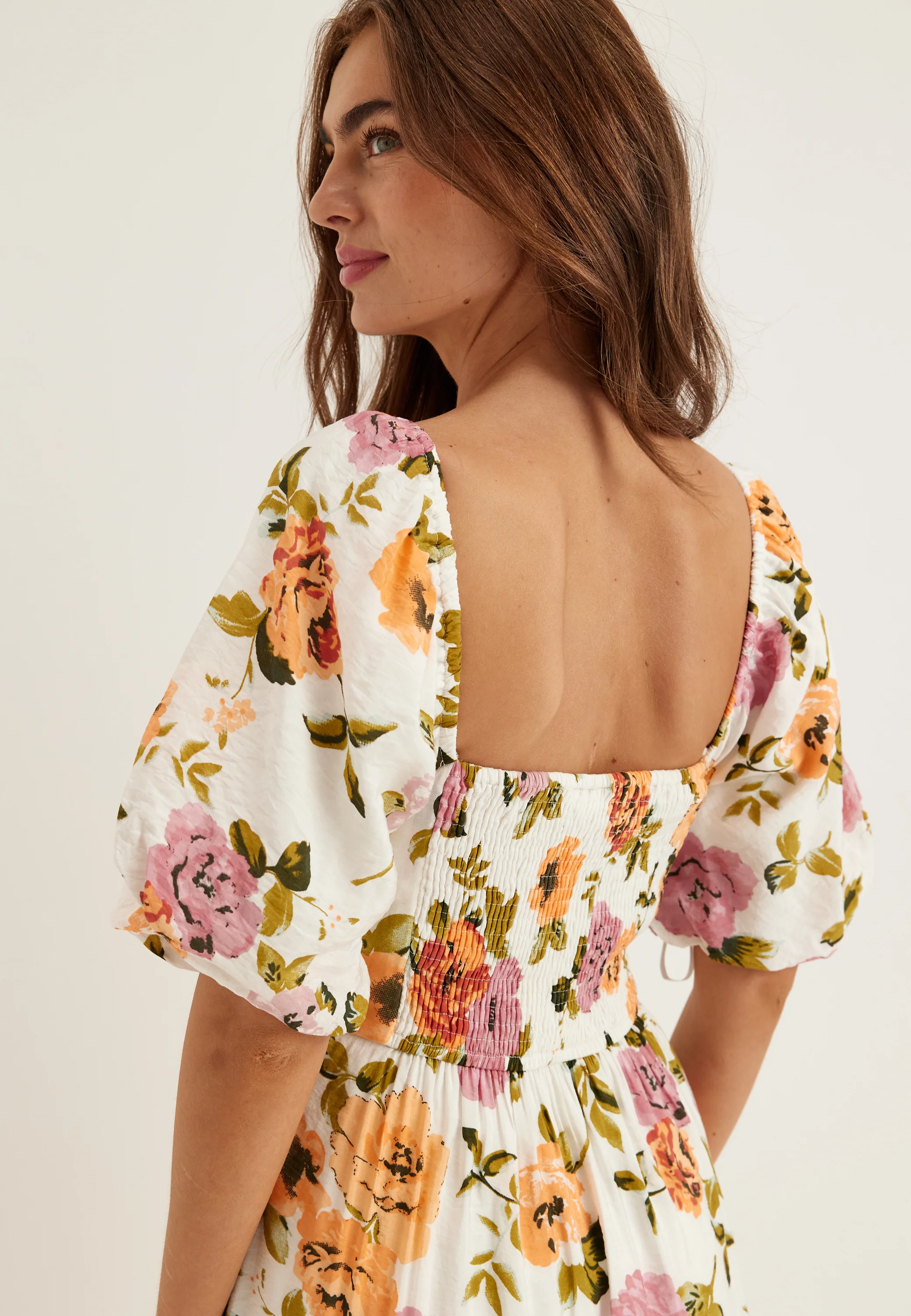 Viflola Square Neck 2/4 ANKLE DRESS - Image 4