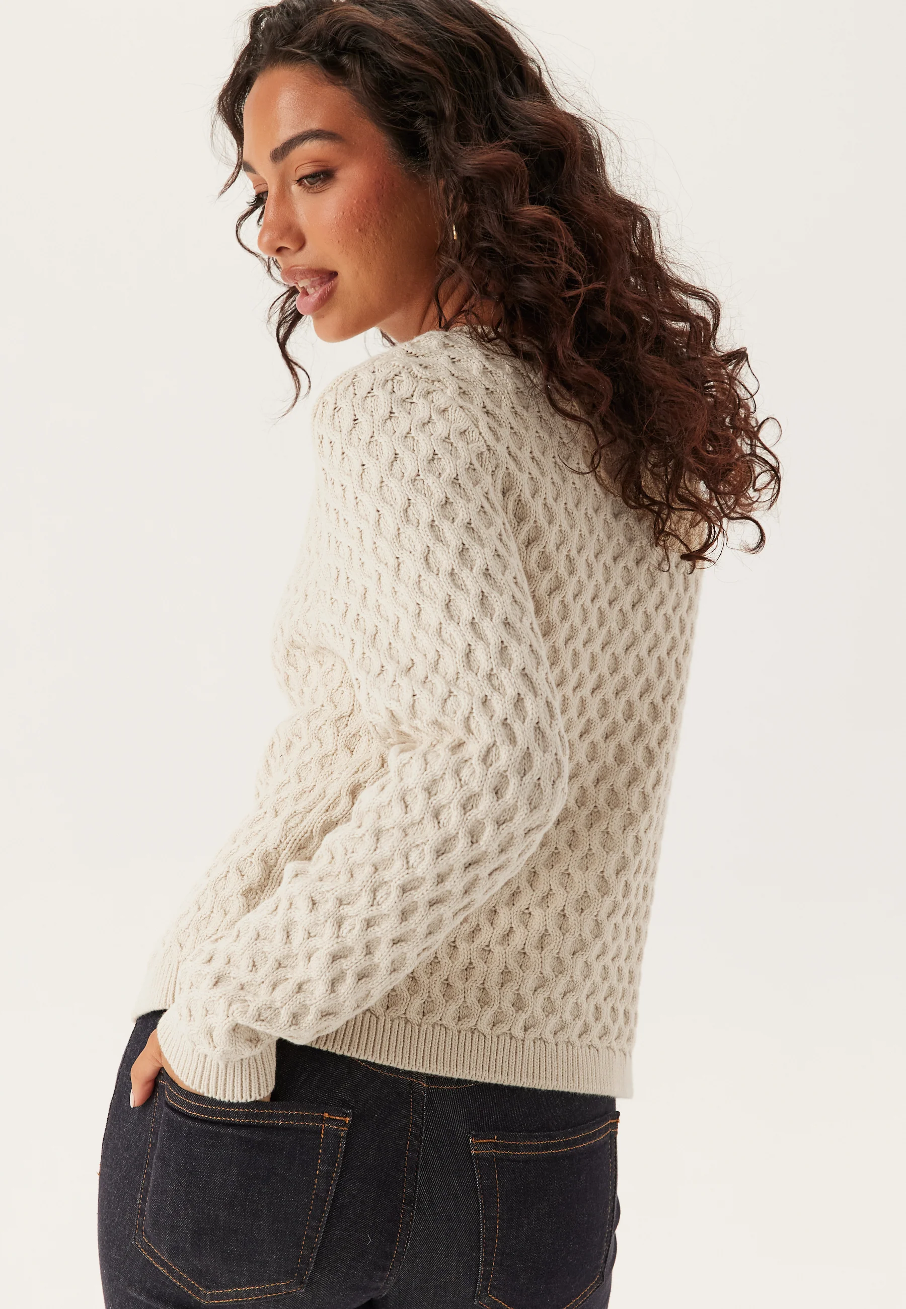 Vikali L/S O-NECK KNIT BUTTON - Image 2