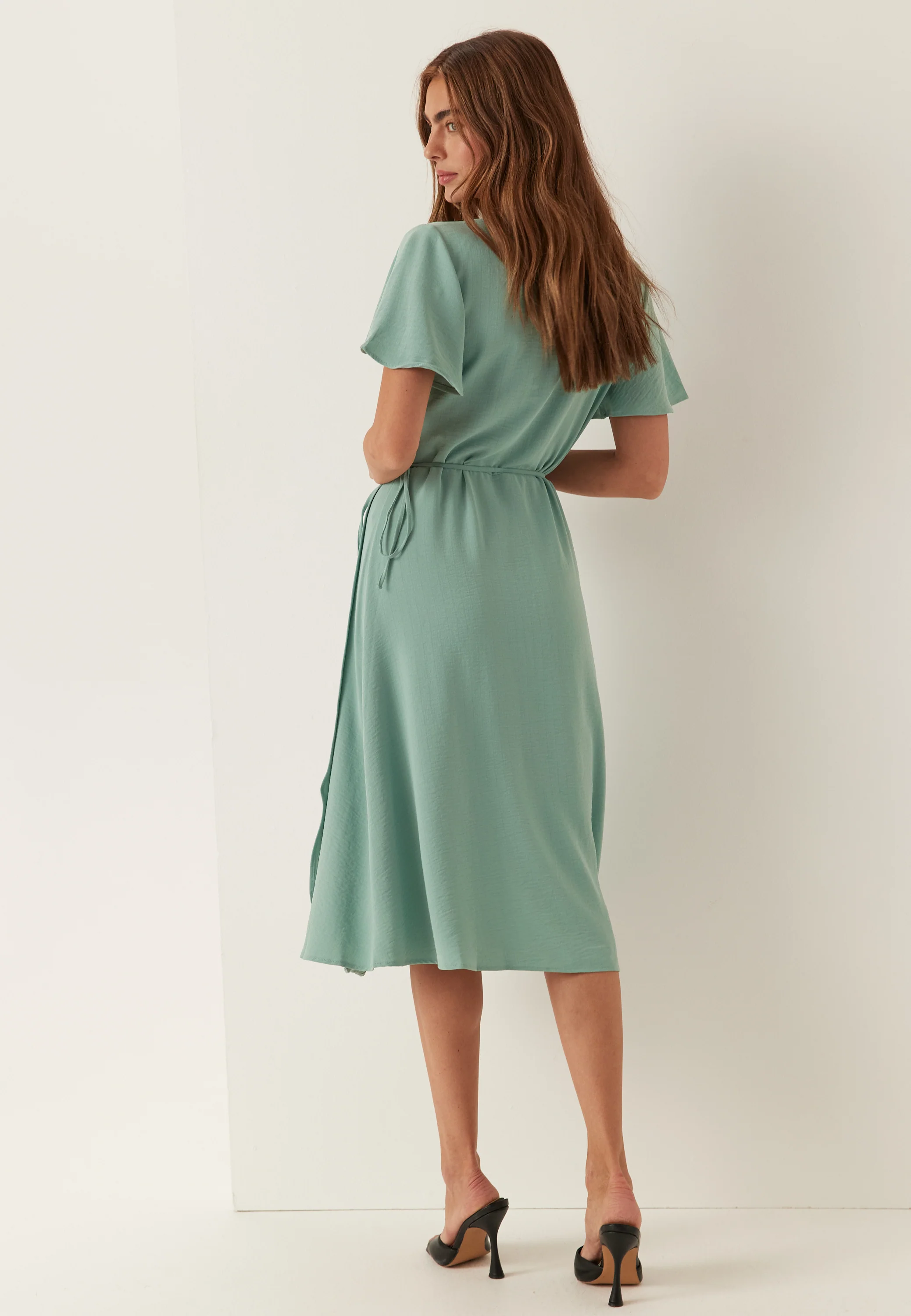 Vilovie S/S Wrap Midi Dress - Image 2