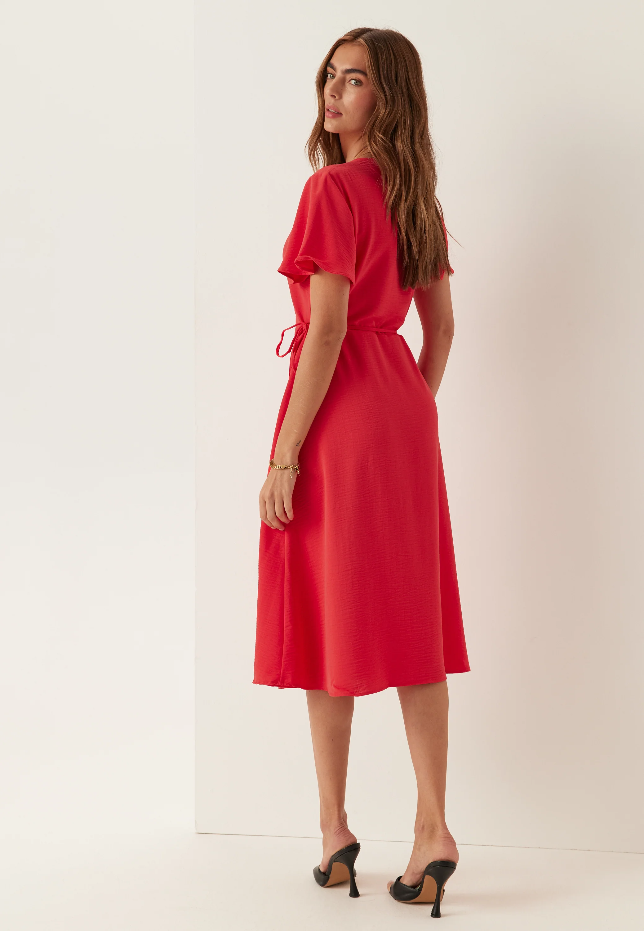 Vilovie S/S Wrap Midi Dress - Image 3