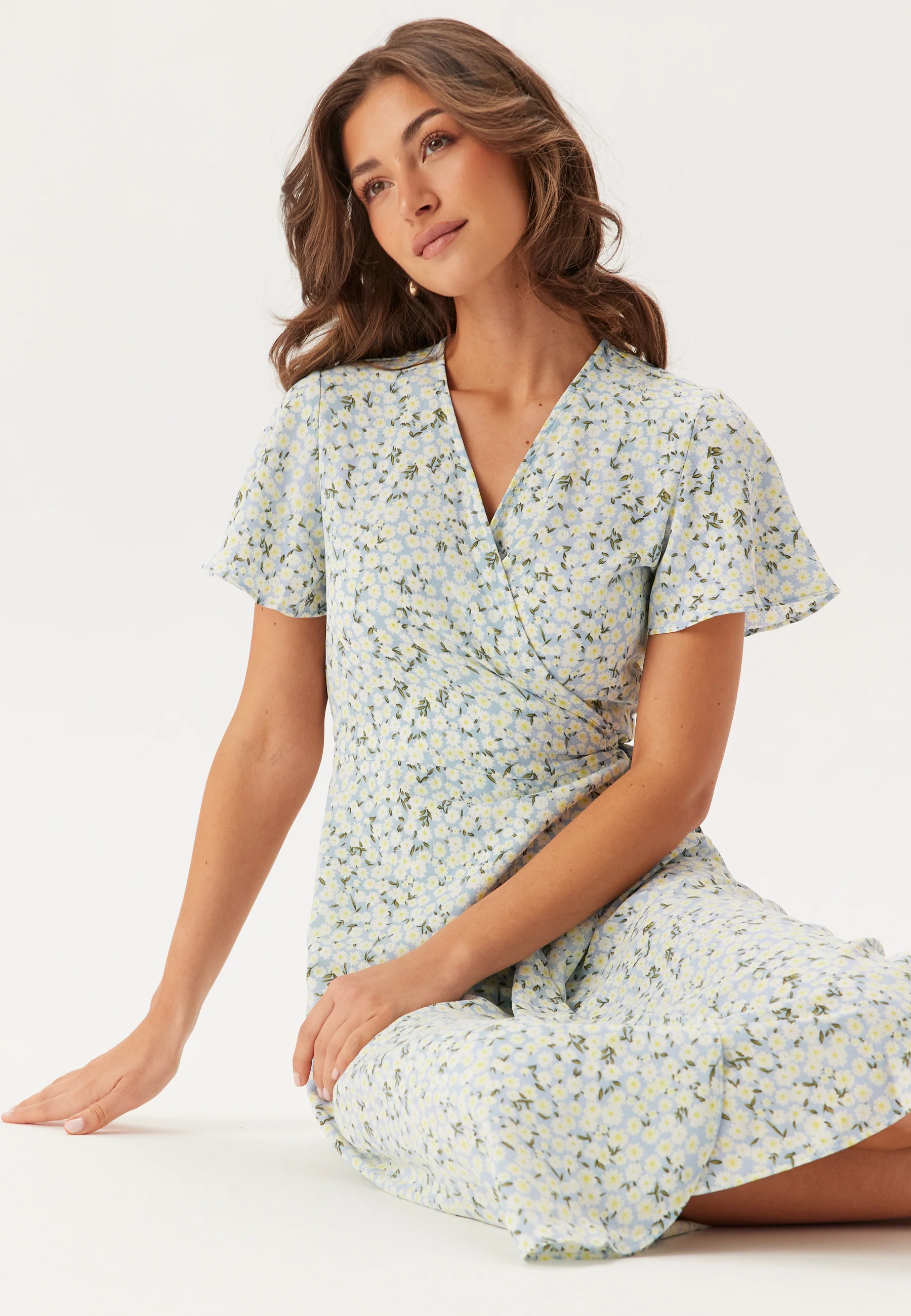 Vilovie S/S Wrap Midi Dress - Image 3