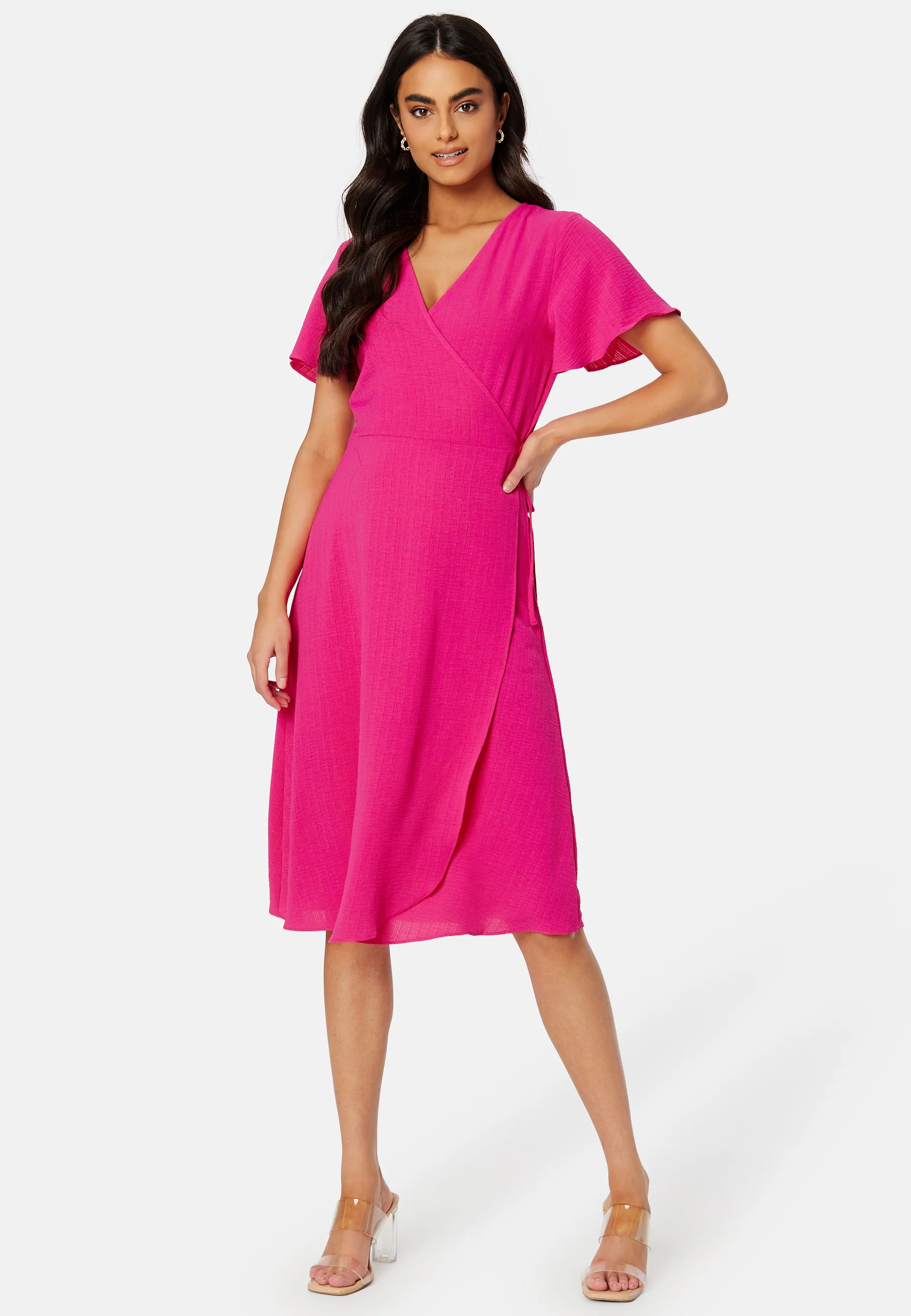 Vilovie S/S Wrap Midi Dress