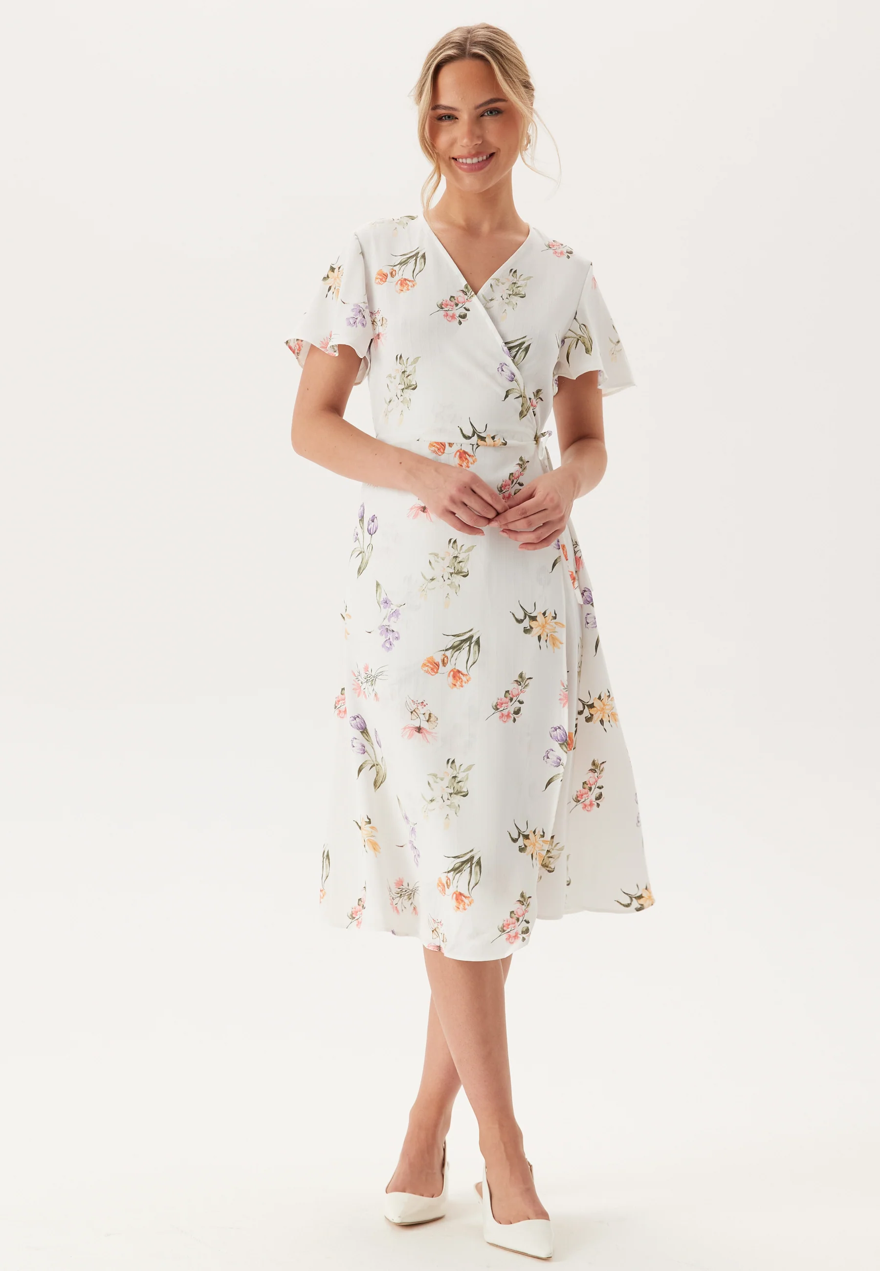 Vilovie S/S Wrap Midi Dress