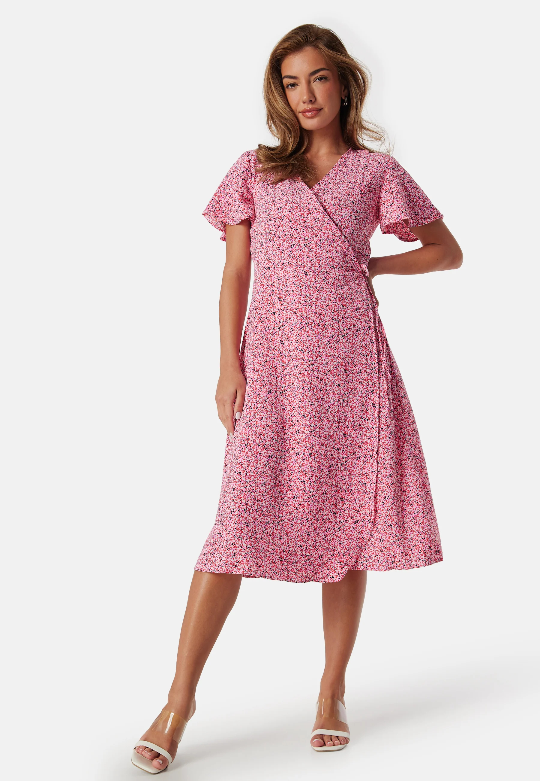 Vilovie S/S Wrap Midi Dress