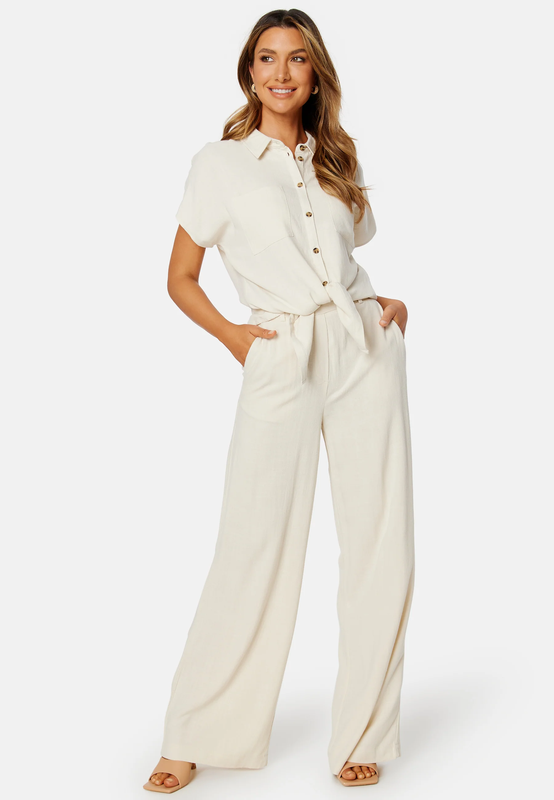 Vinsty Linen Wide Pants - Image 2