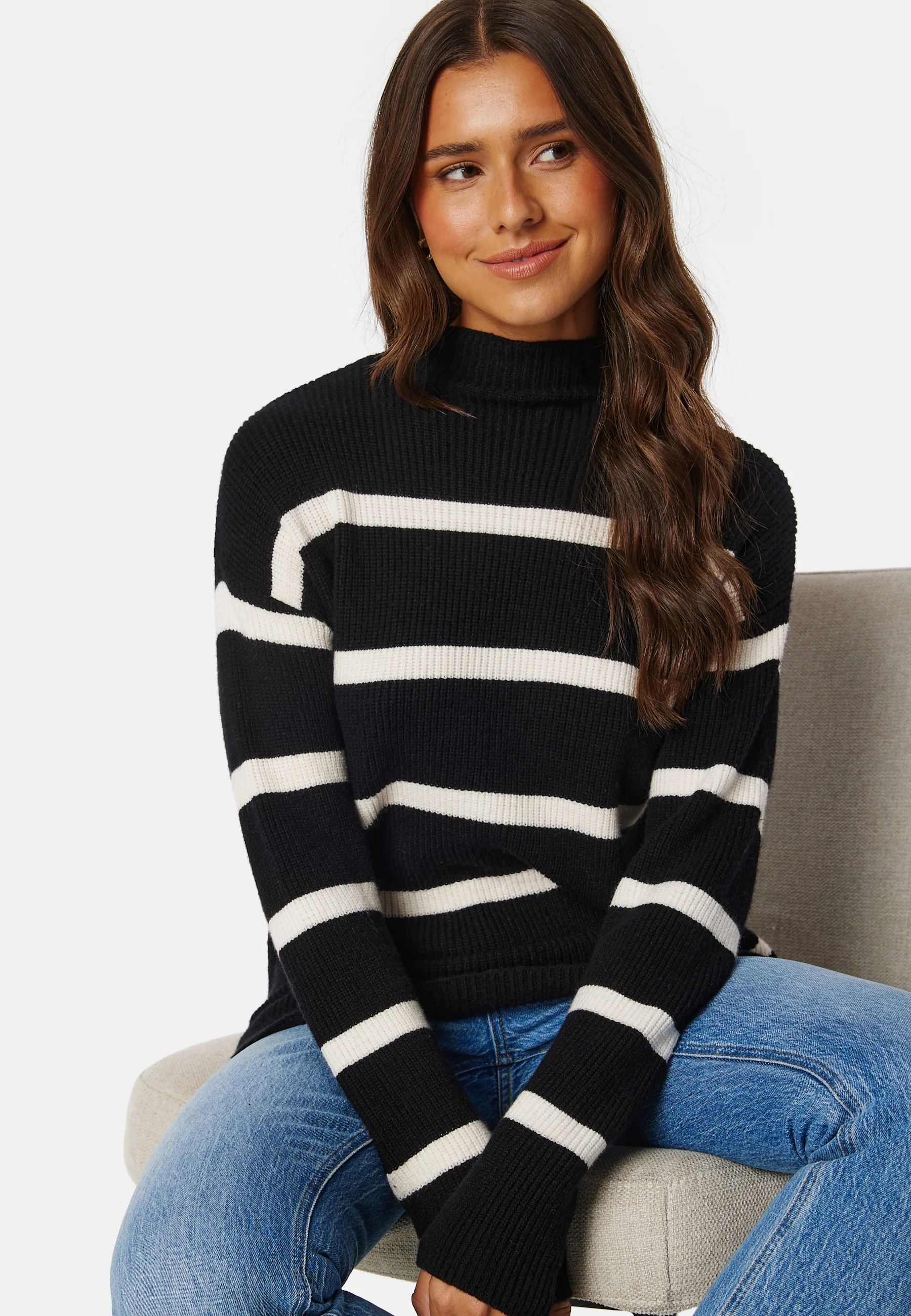 Viril Mockneck L/S Knit Rib Top