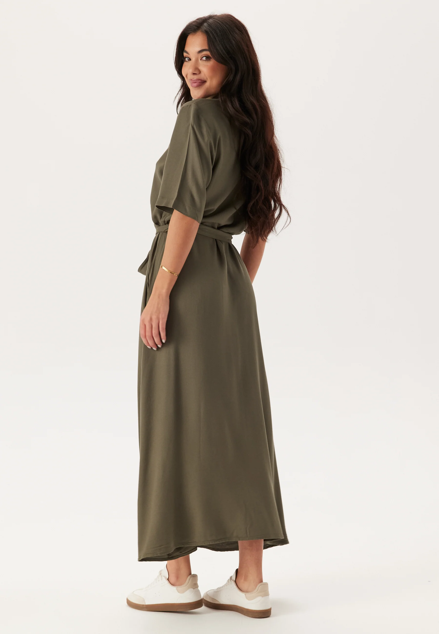 Viscose Belted Shirt Dress - Image 2