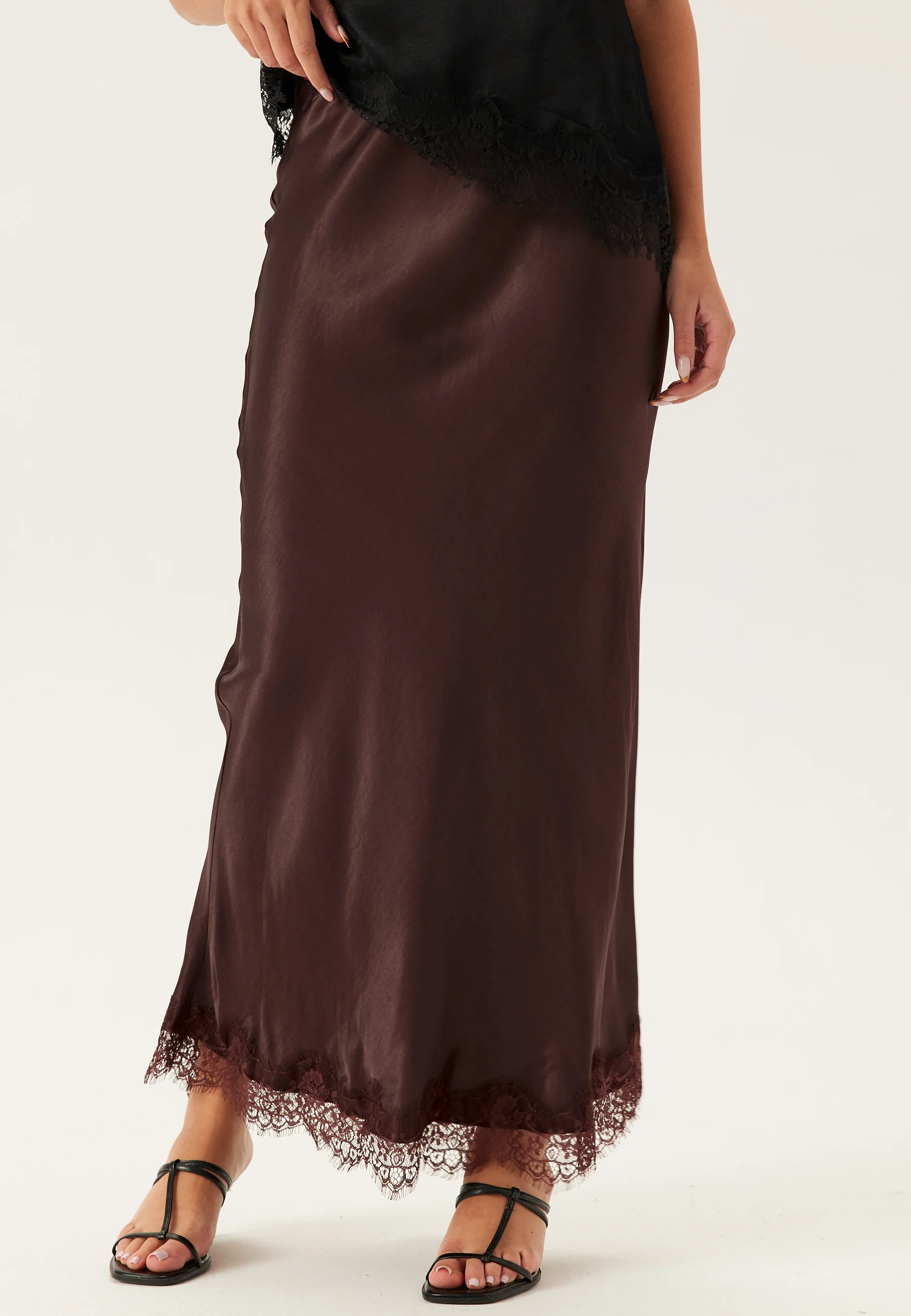 Viscose Satin Lace Skirt - Image 2