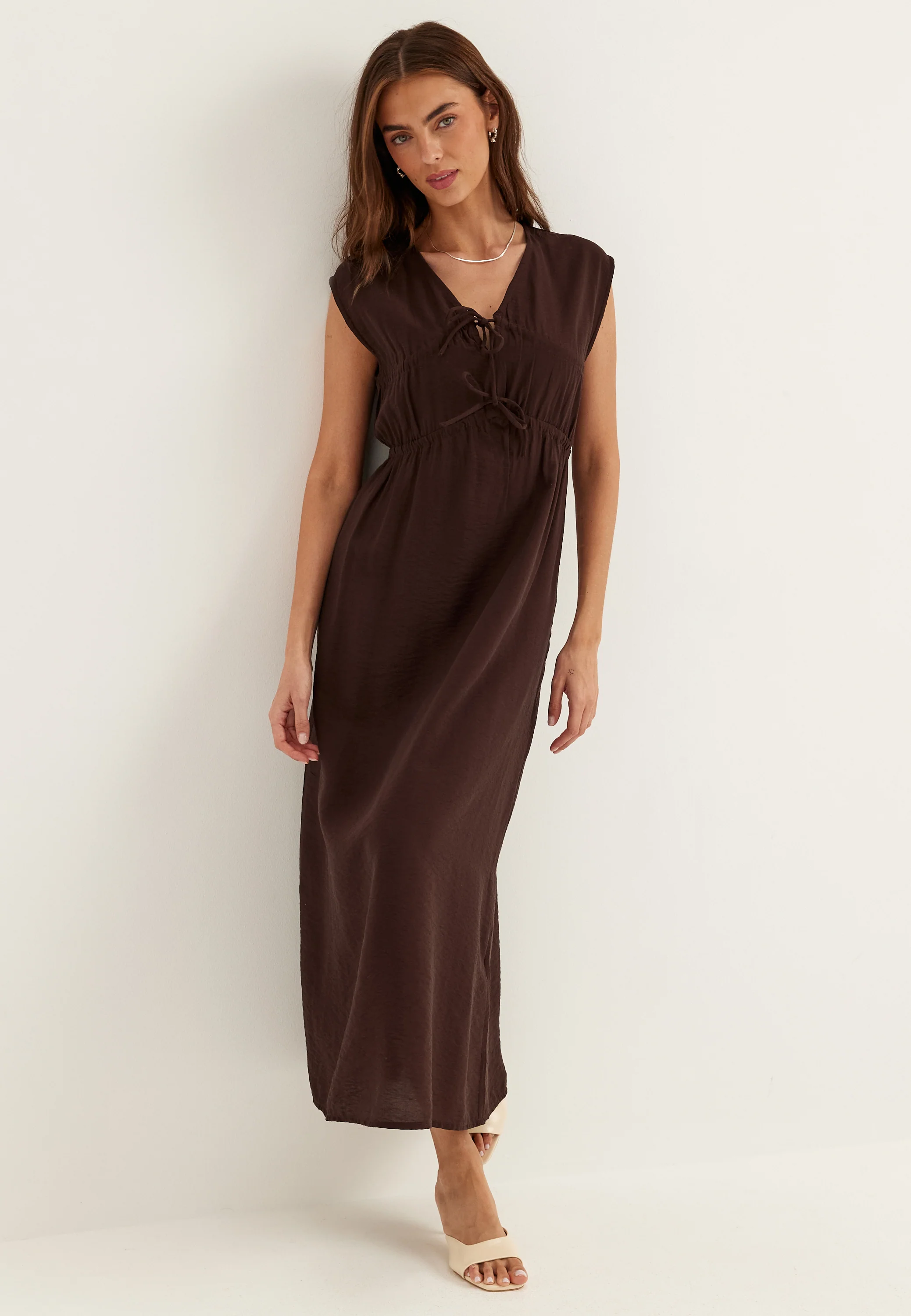 Viscose Tie Detail Dress - Image 2