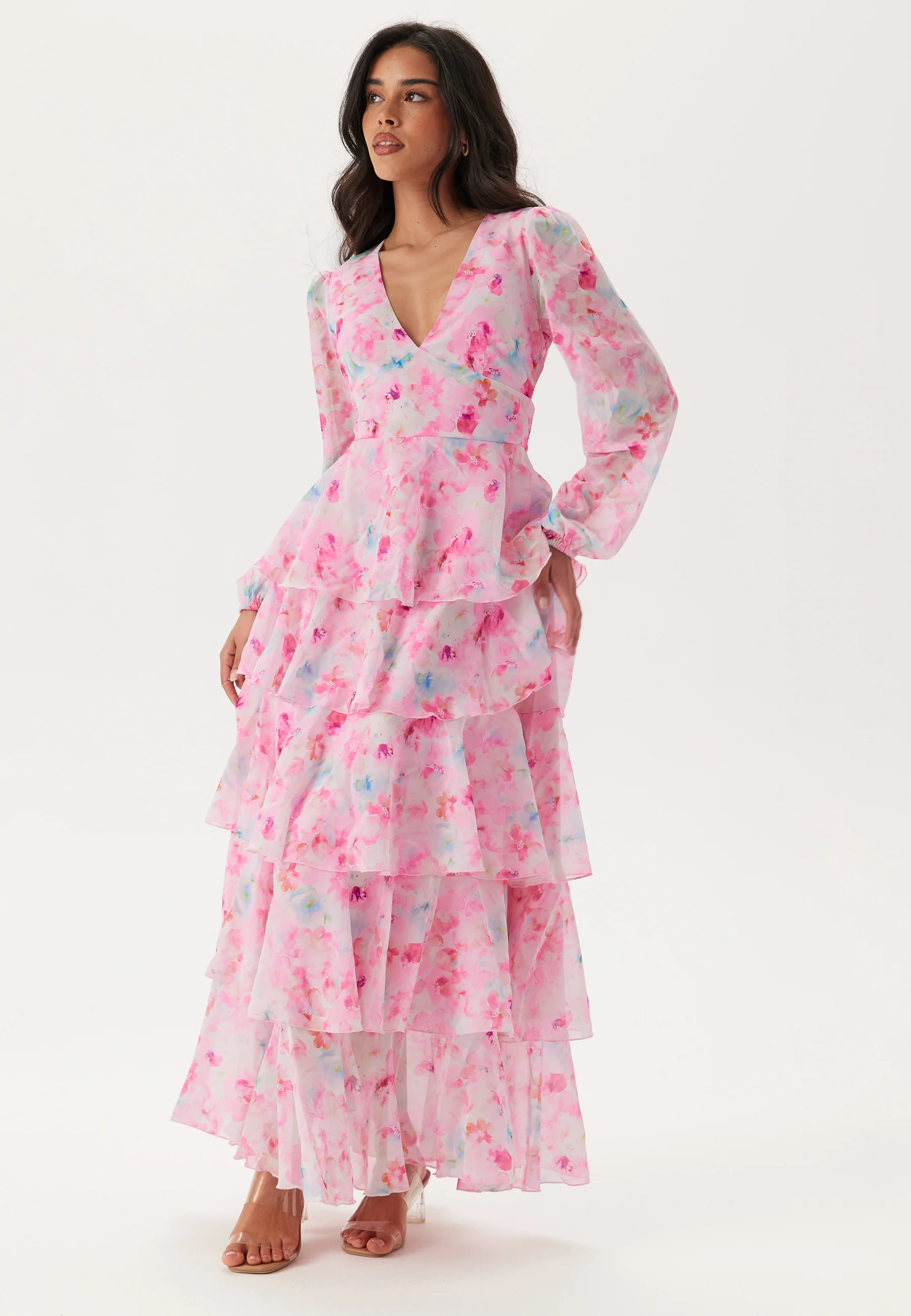 Vmfelicia Ls Ruffle Maxi Dress