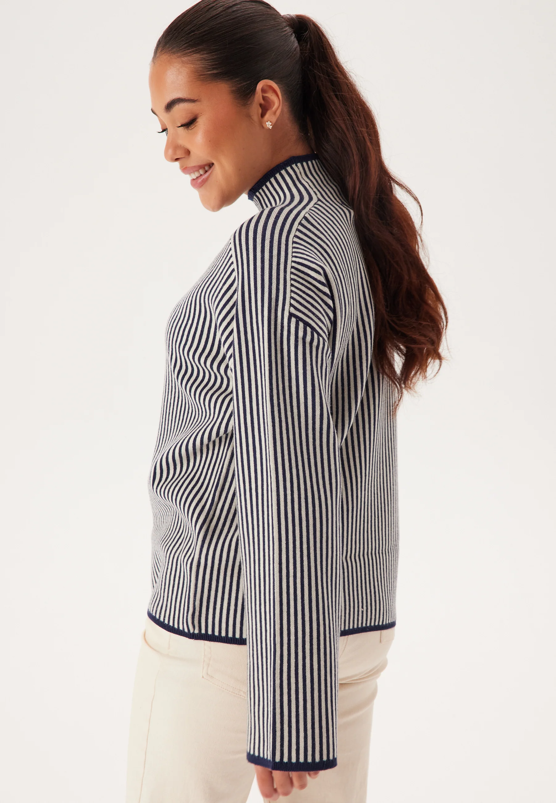 Vmgold Ls Highneck Pinstripe P - Image 2