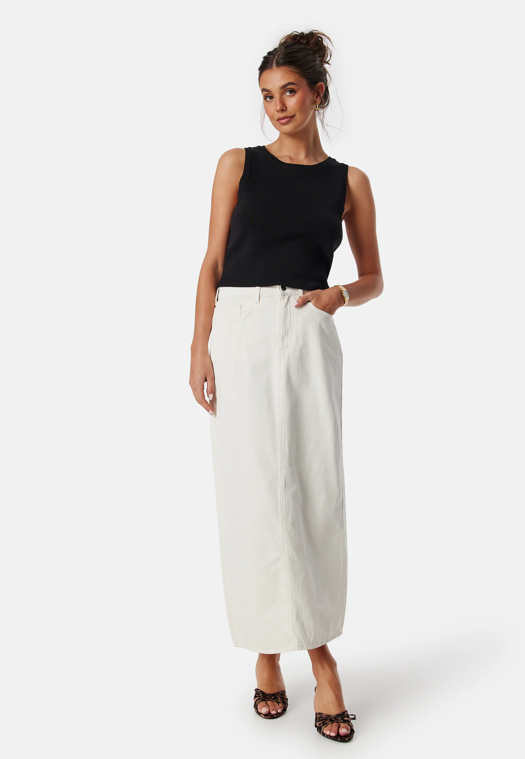 Vmgracia High Rise ankle denim skirt - Image 3