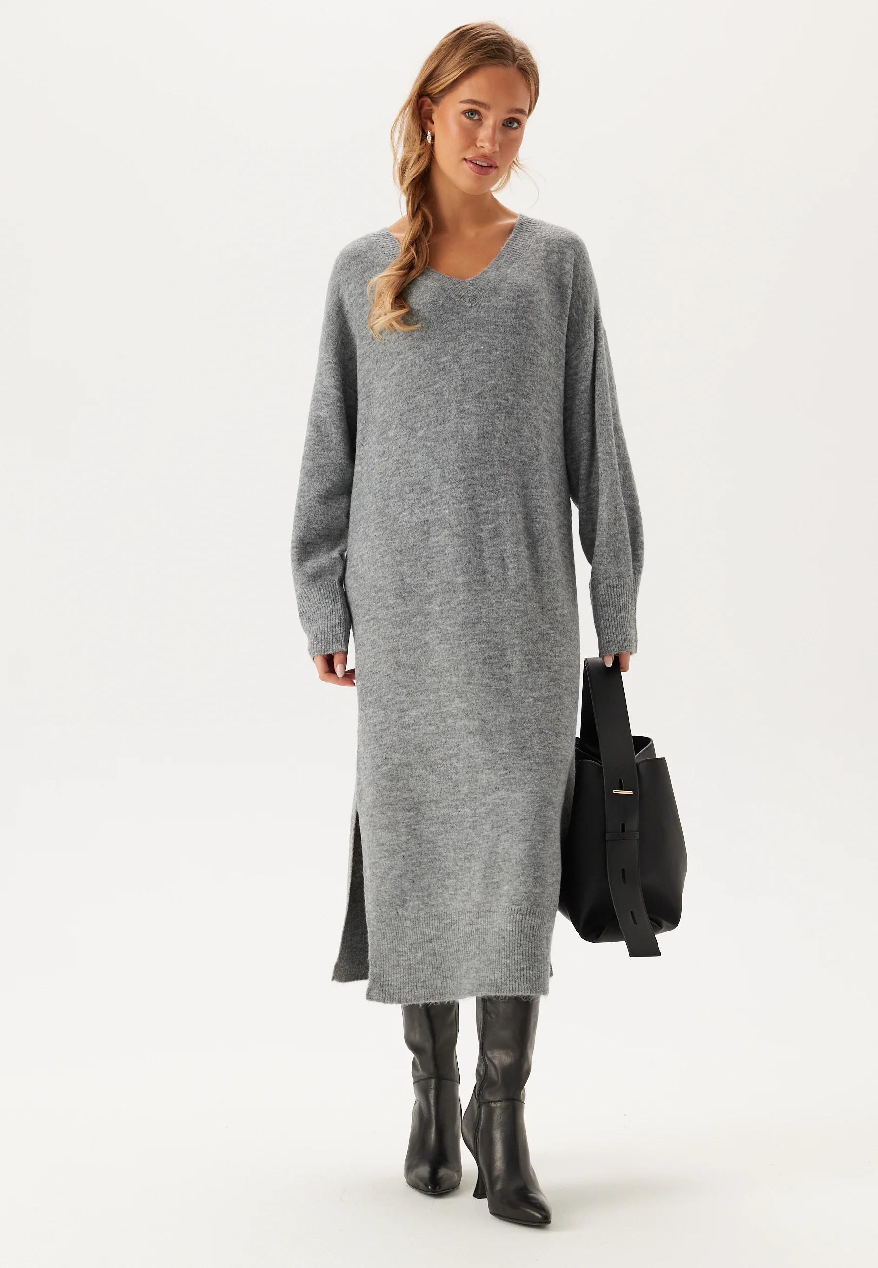 Vmjupiter Ls V-neck Calf Dress