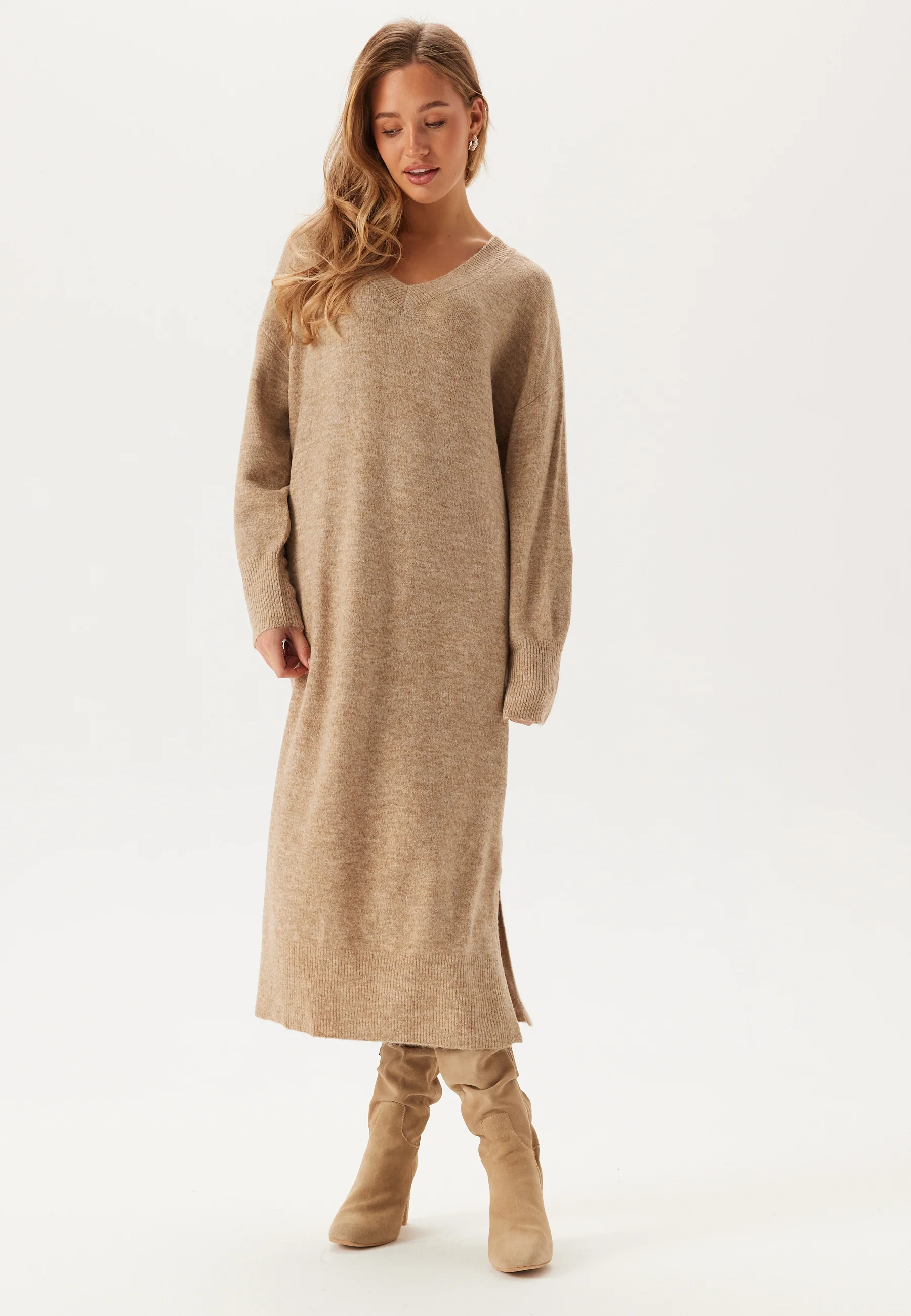 Vmjupiter Ls V-neck Calf Dress - Image 2