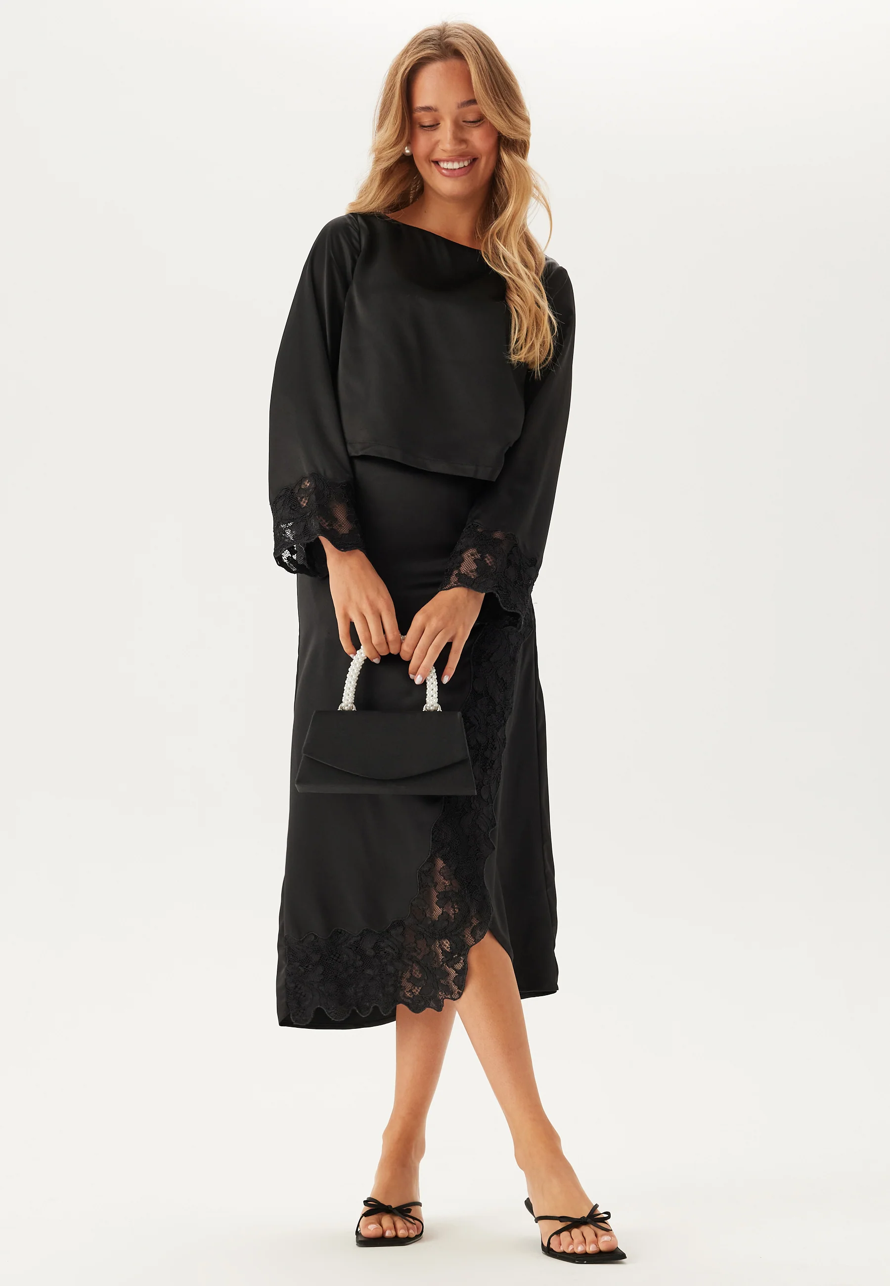 Vmmerle Lace Ls Boat Neck Top - Image 3