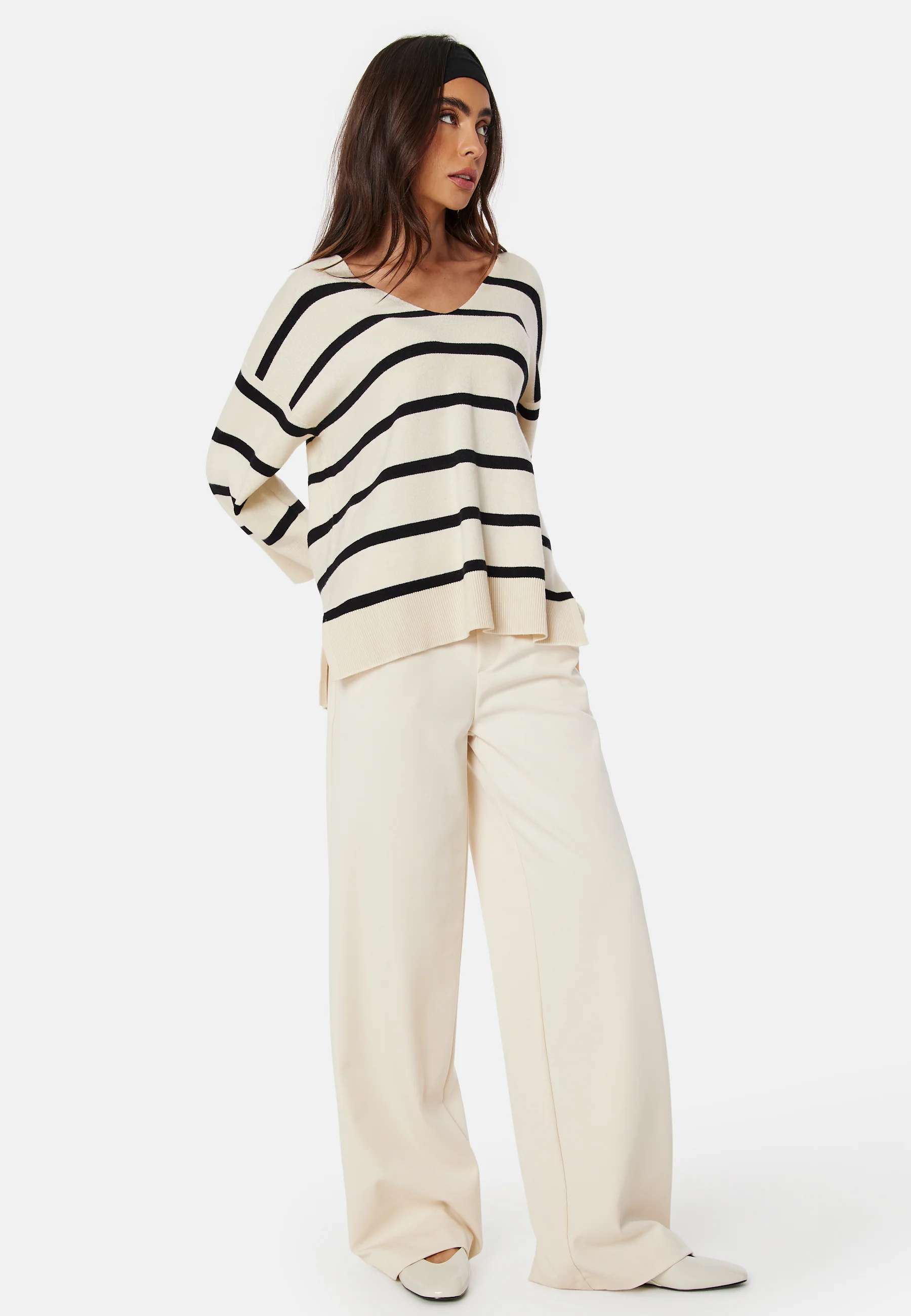 Vmsaba 3/4 V-neck Stripe Pullover - Image 3
