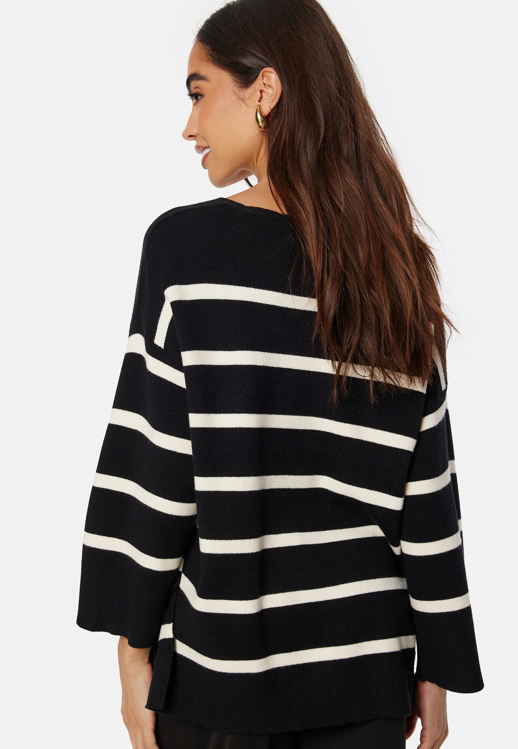 Vmsaba 3/4 V-neck stripe pullover - Image 4