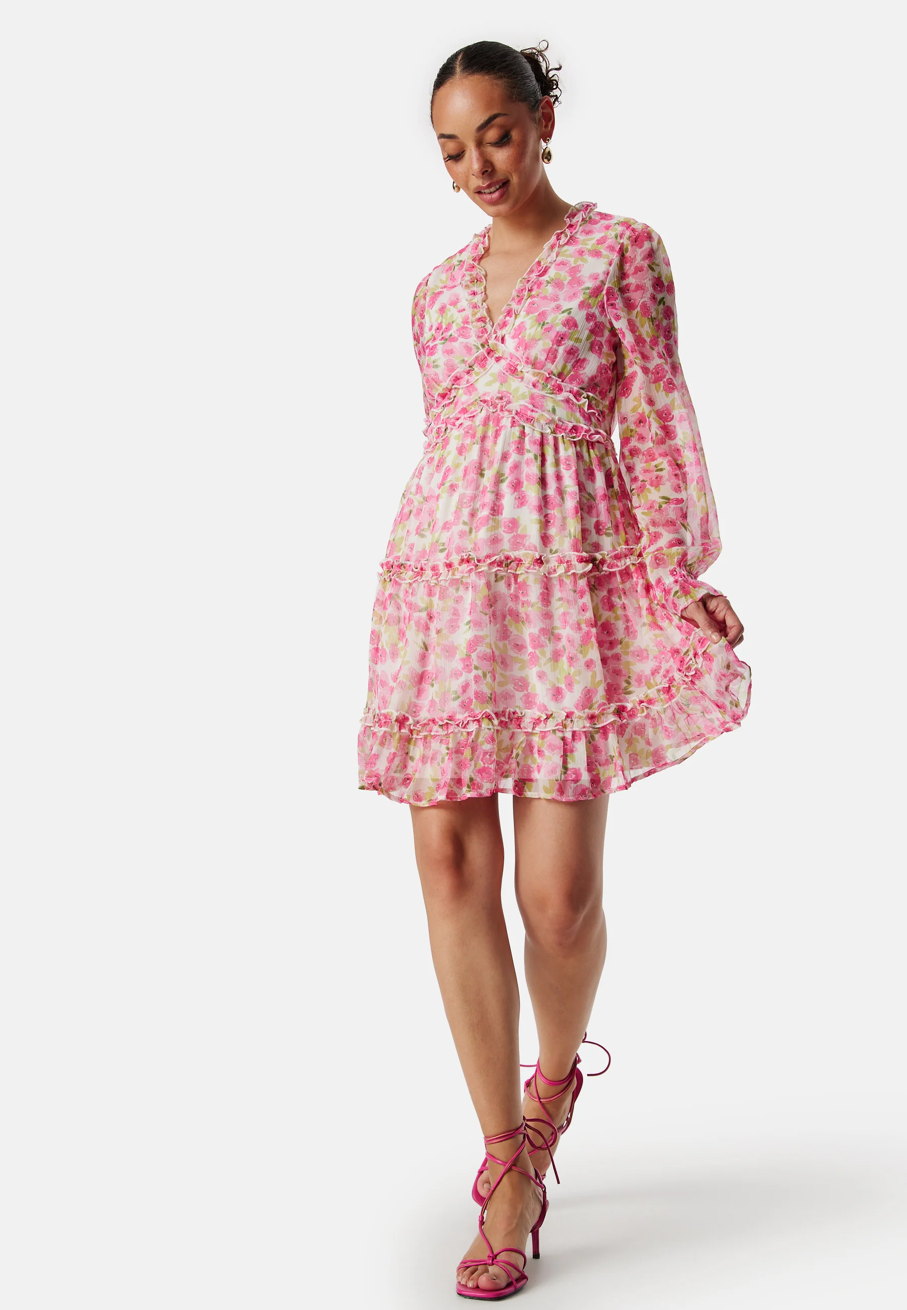 Vmsmilla LS frill short dress - Image 3