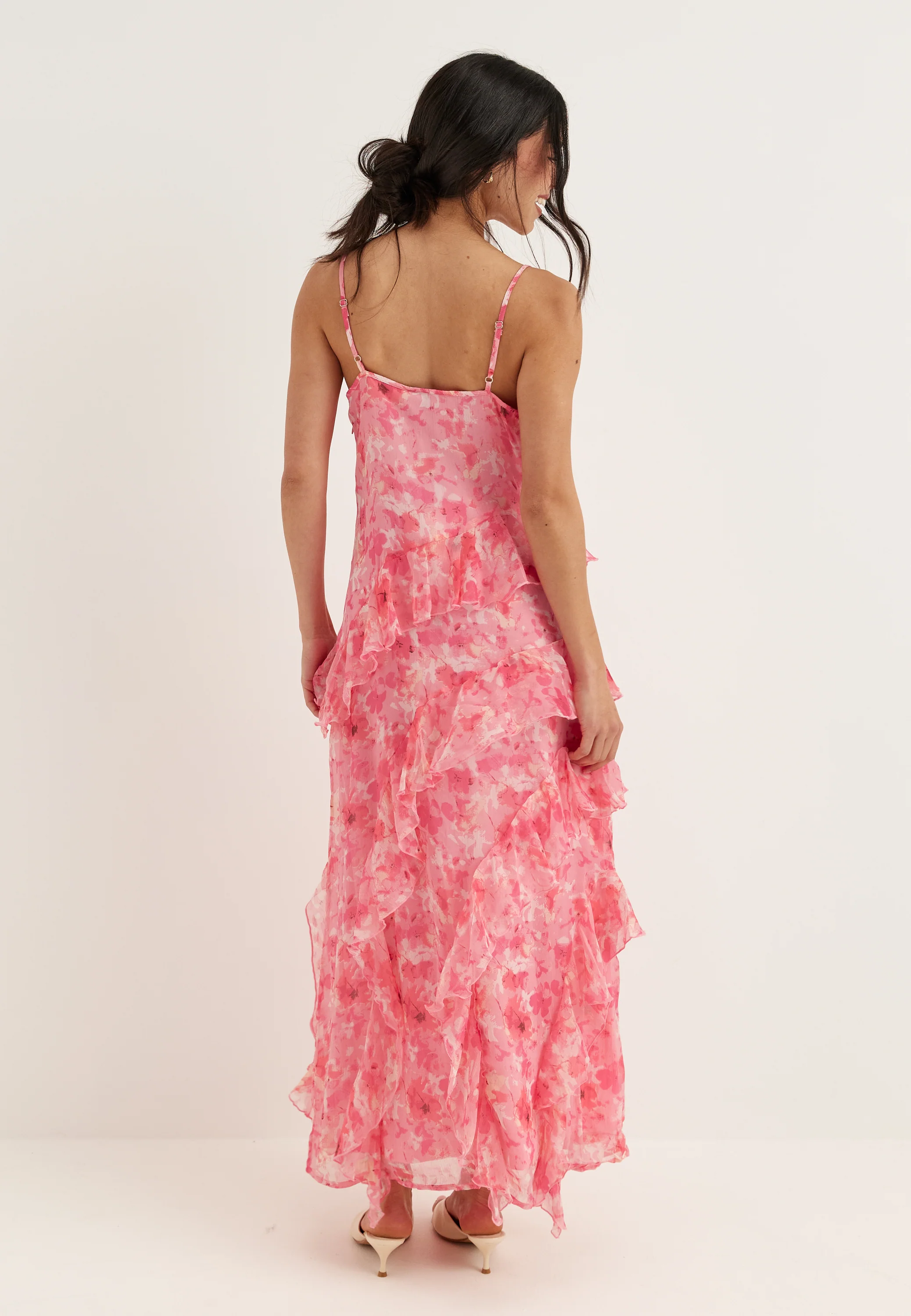 Vmsmilla S/L V-NECK LONG FRILL DRESS - Image 2
