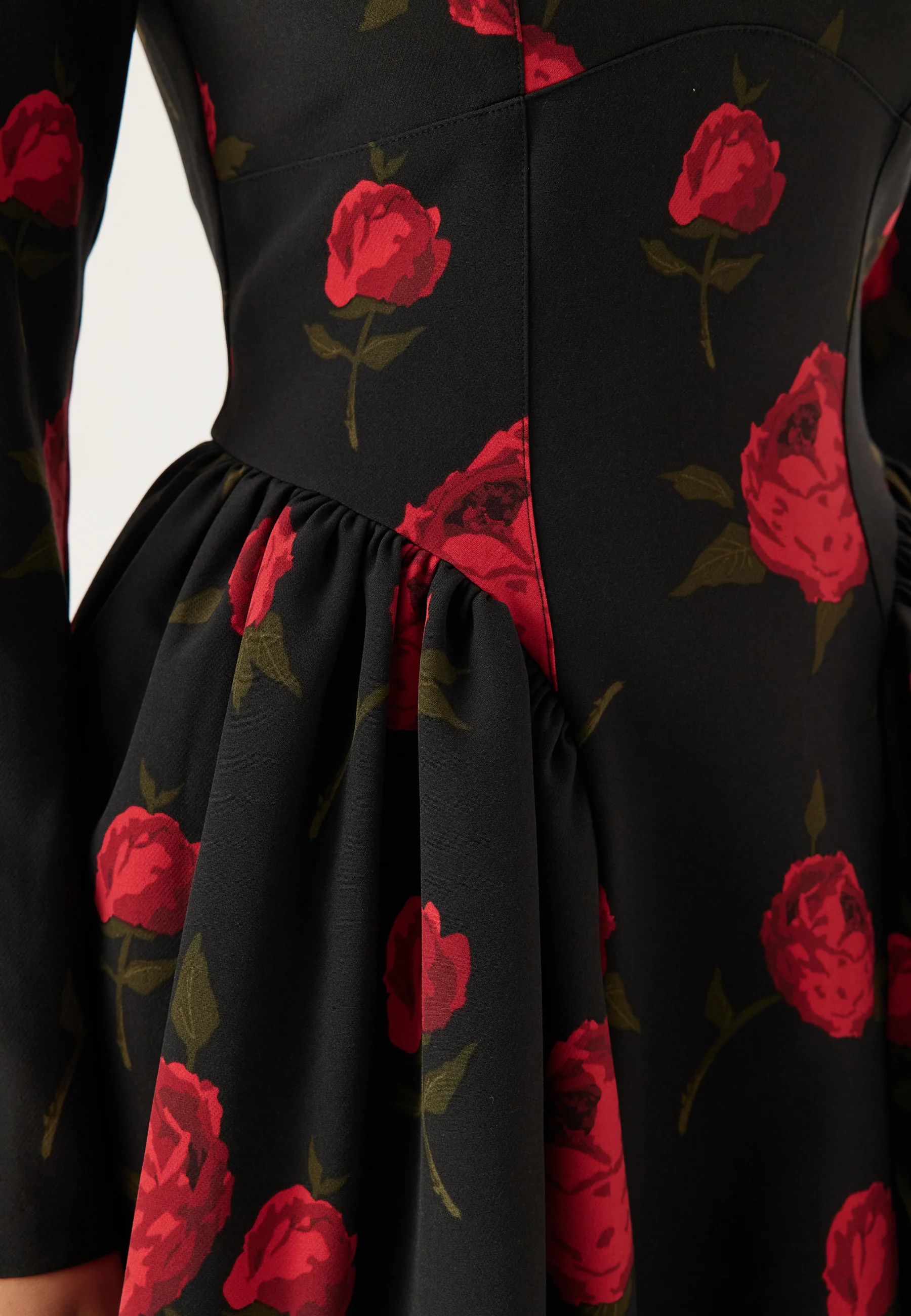 Volume Skirt Long Sleeve Mini Dress - Image 7