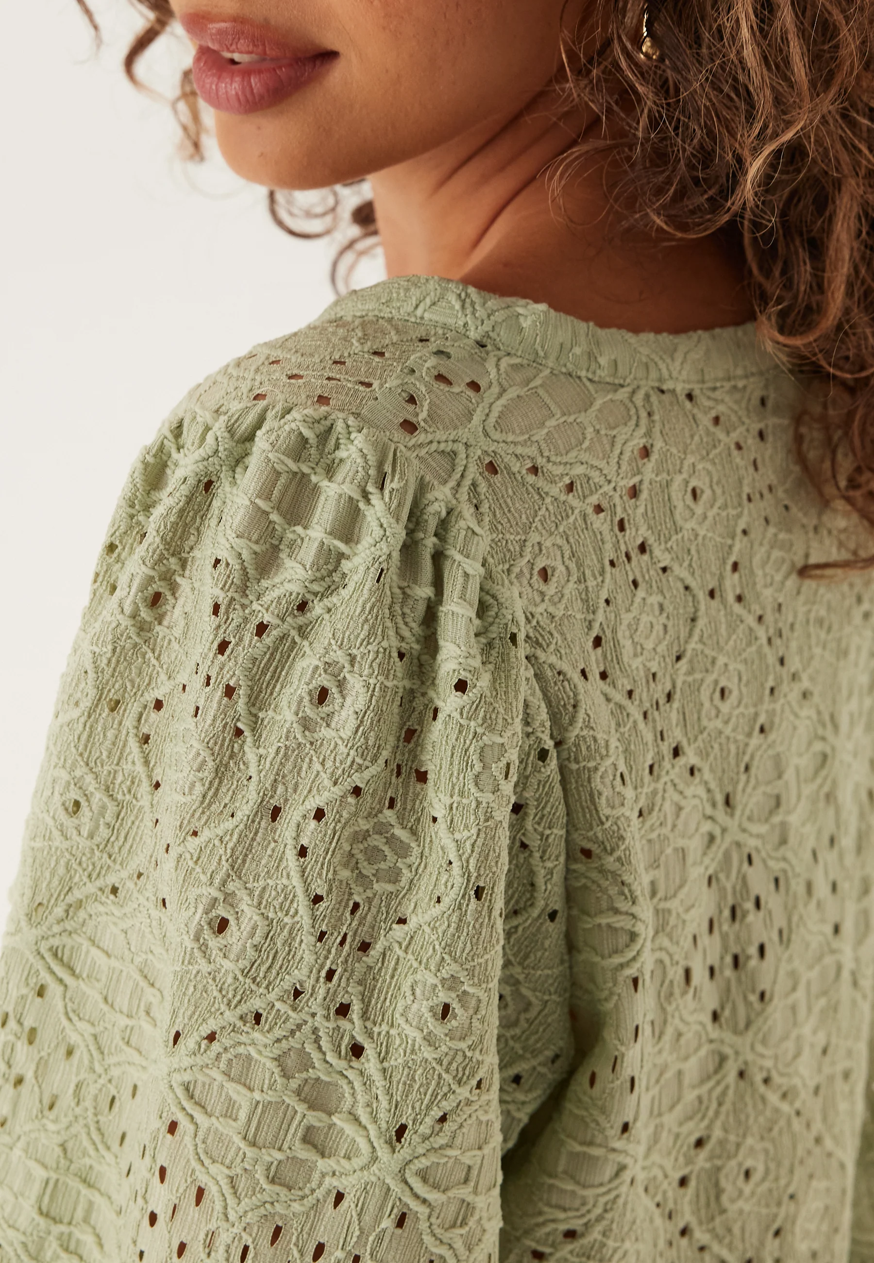 Volume Sleeve Button Blouse - Image 4