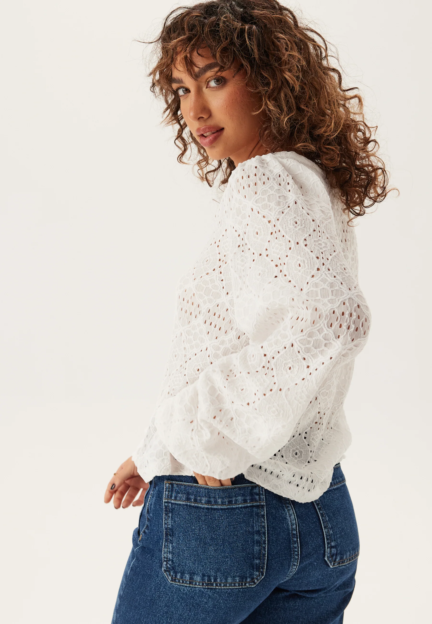 Volume Sleeve Button Blouse - Image 2