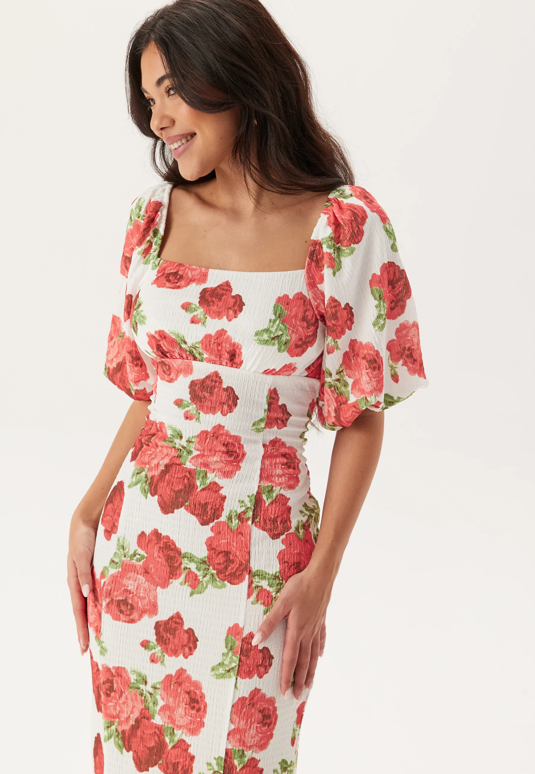Volume Sleeve Midi Dress - Image 4