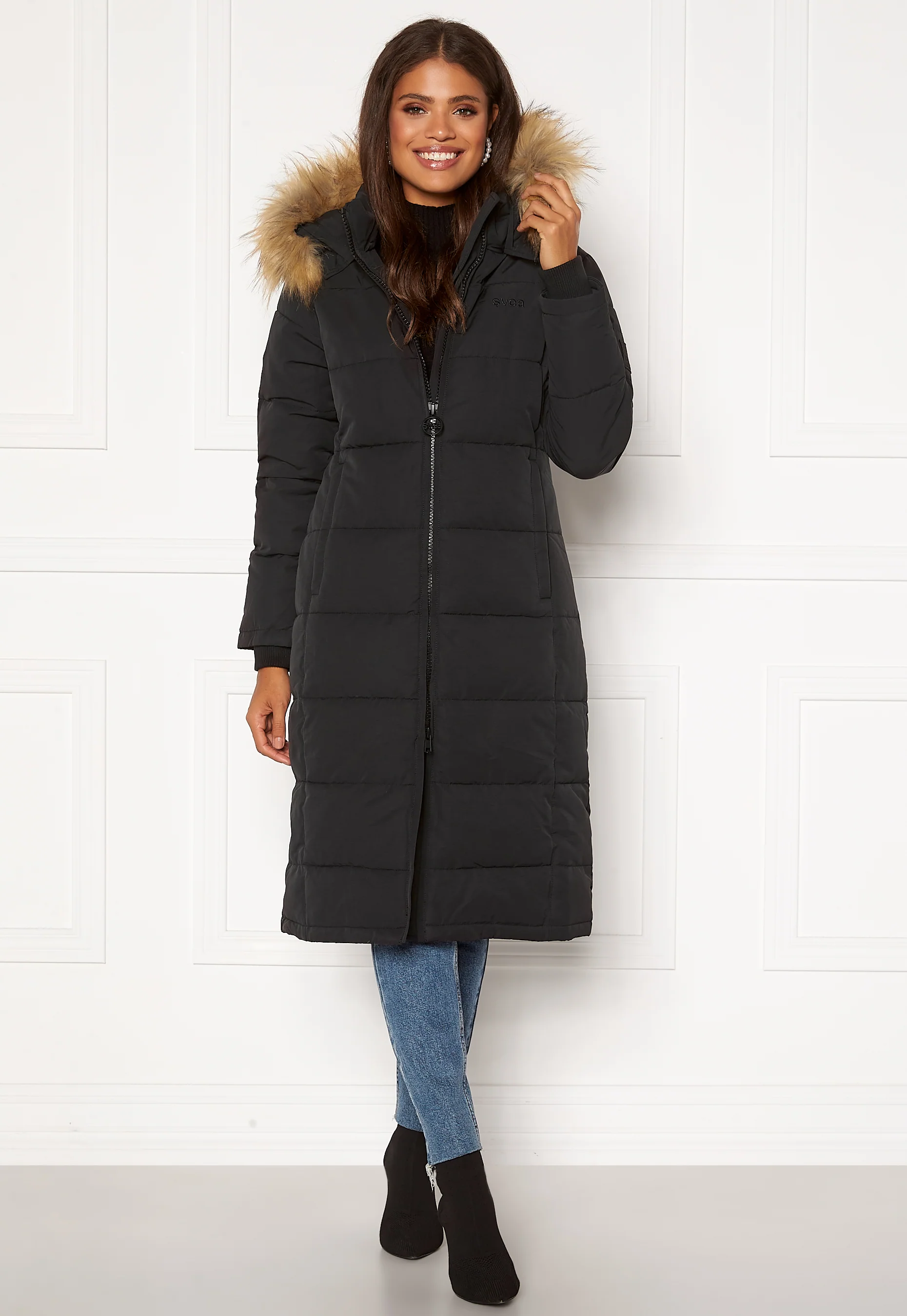 W. Long Slim Padded Parka - Image 3