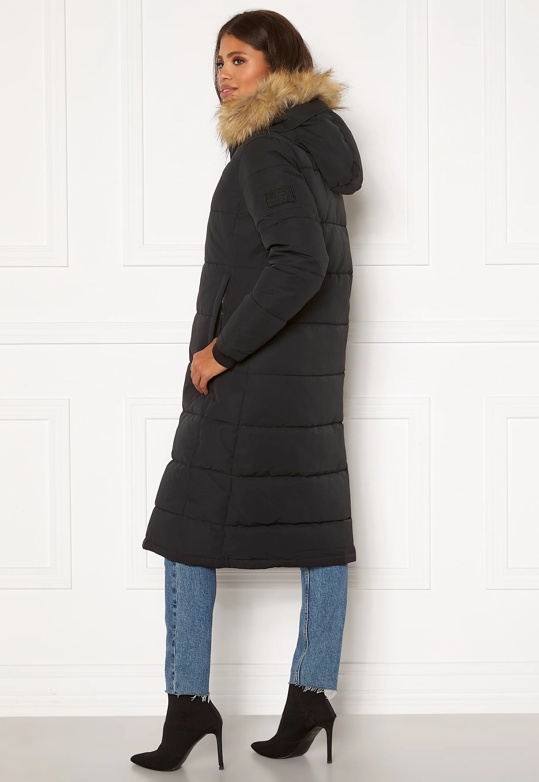 W. Long Slim Padded Parka - Image 4