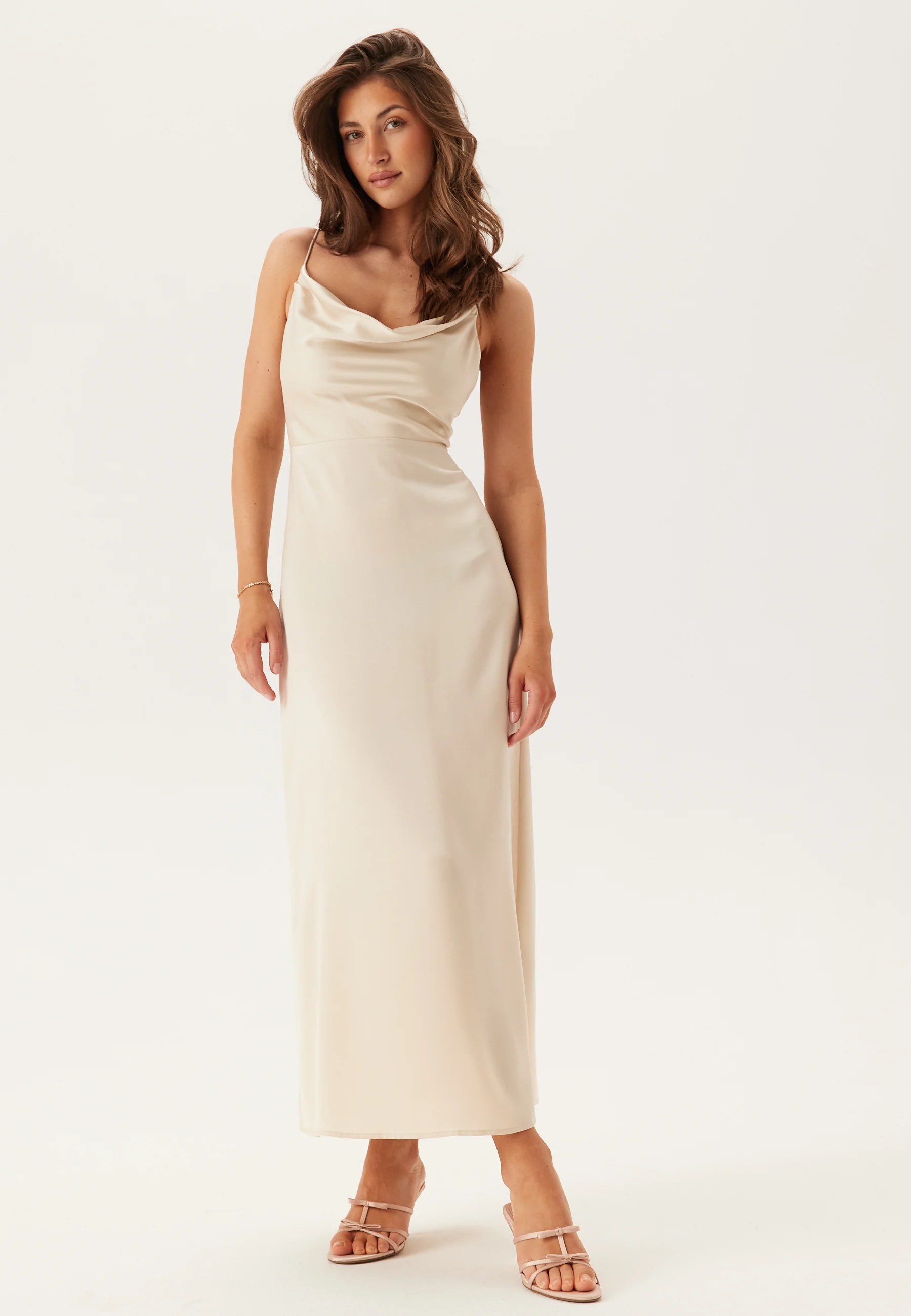Waterfall Satin Ankle dress