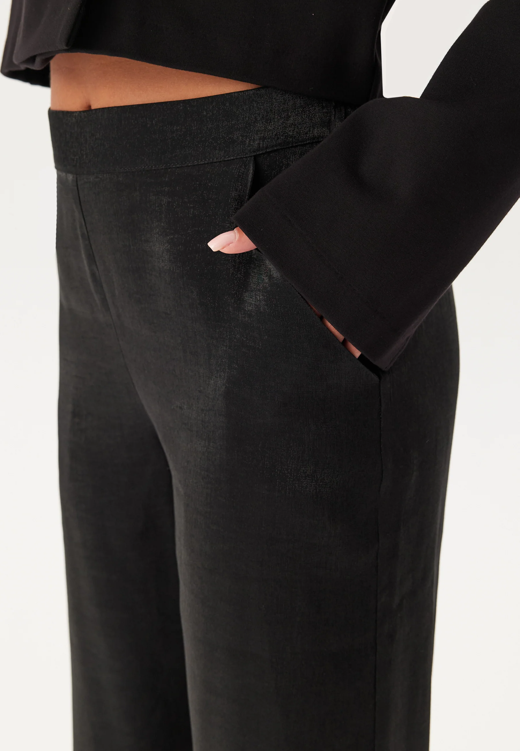 Wide Leg Shimmer Trousers - Image 3
