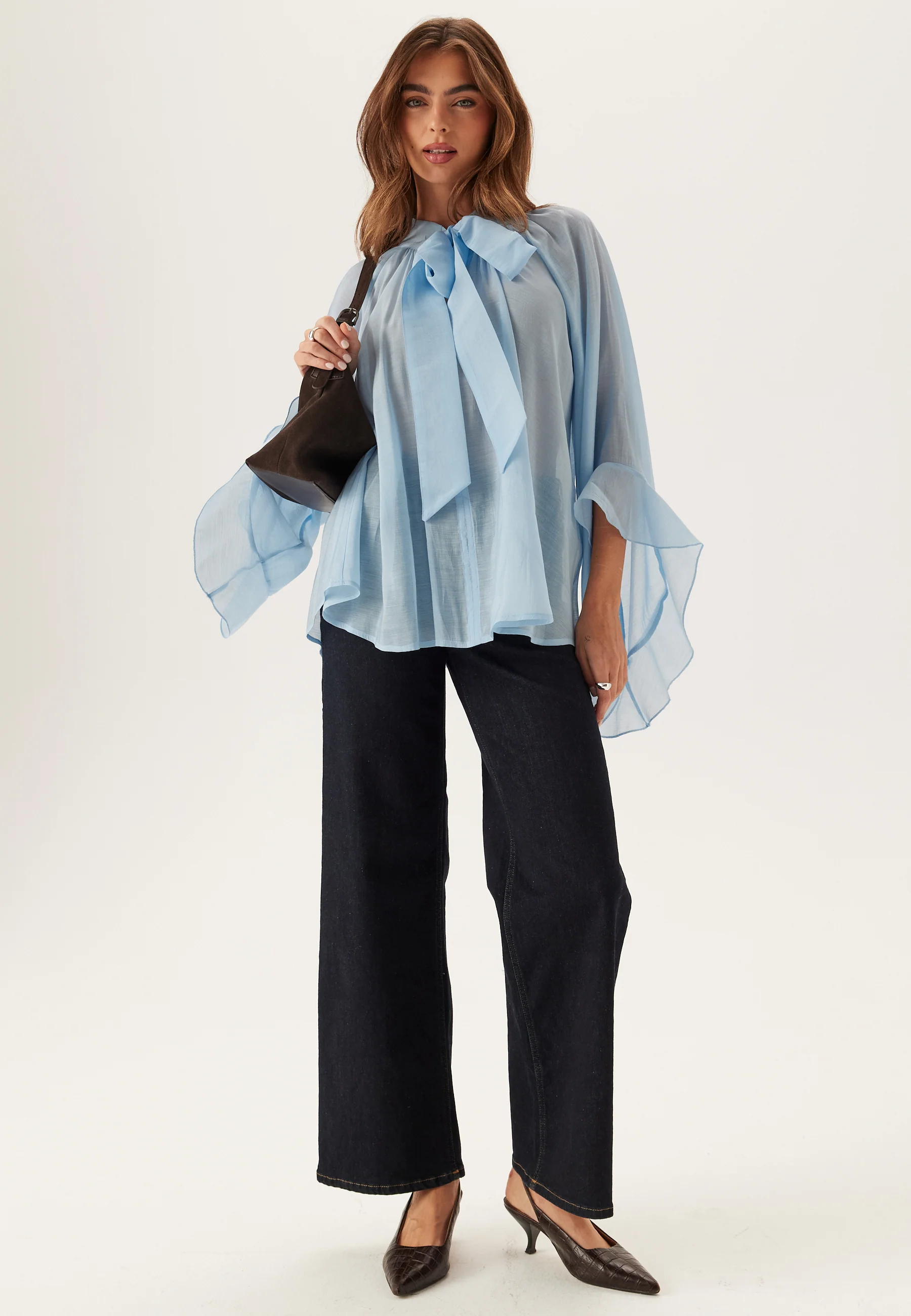 Wide Sleeve Bow Blouse - Image 3