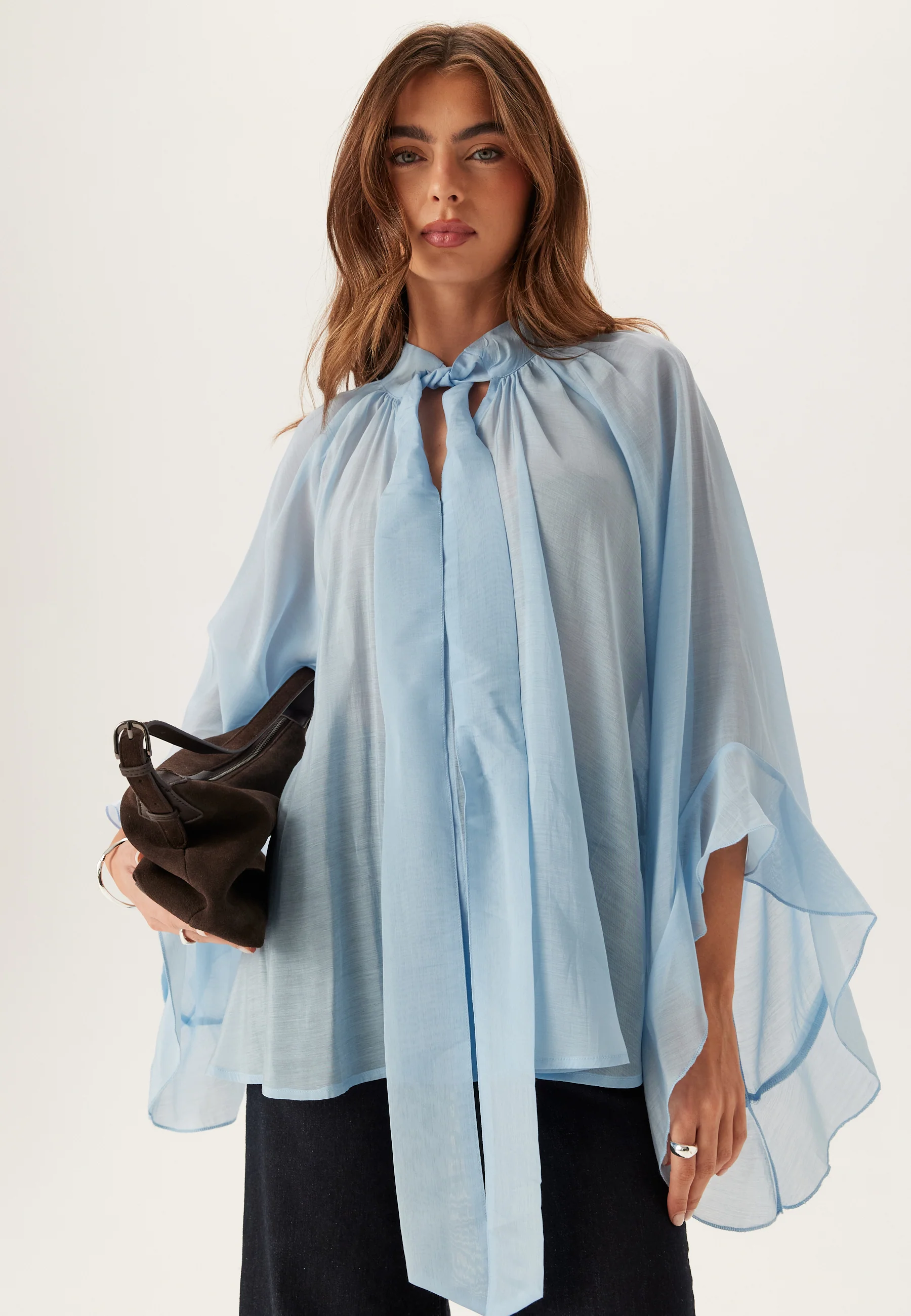 Wide Sleeve Bow Blouse - Image 5