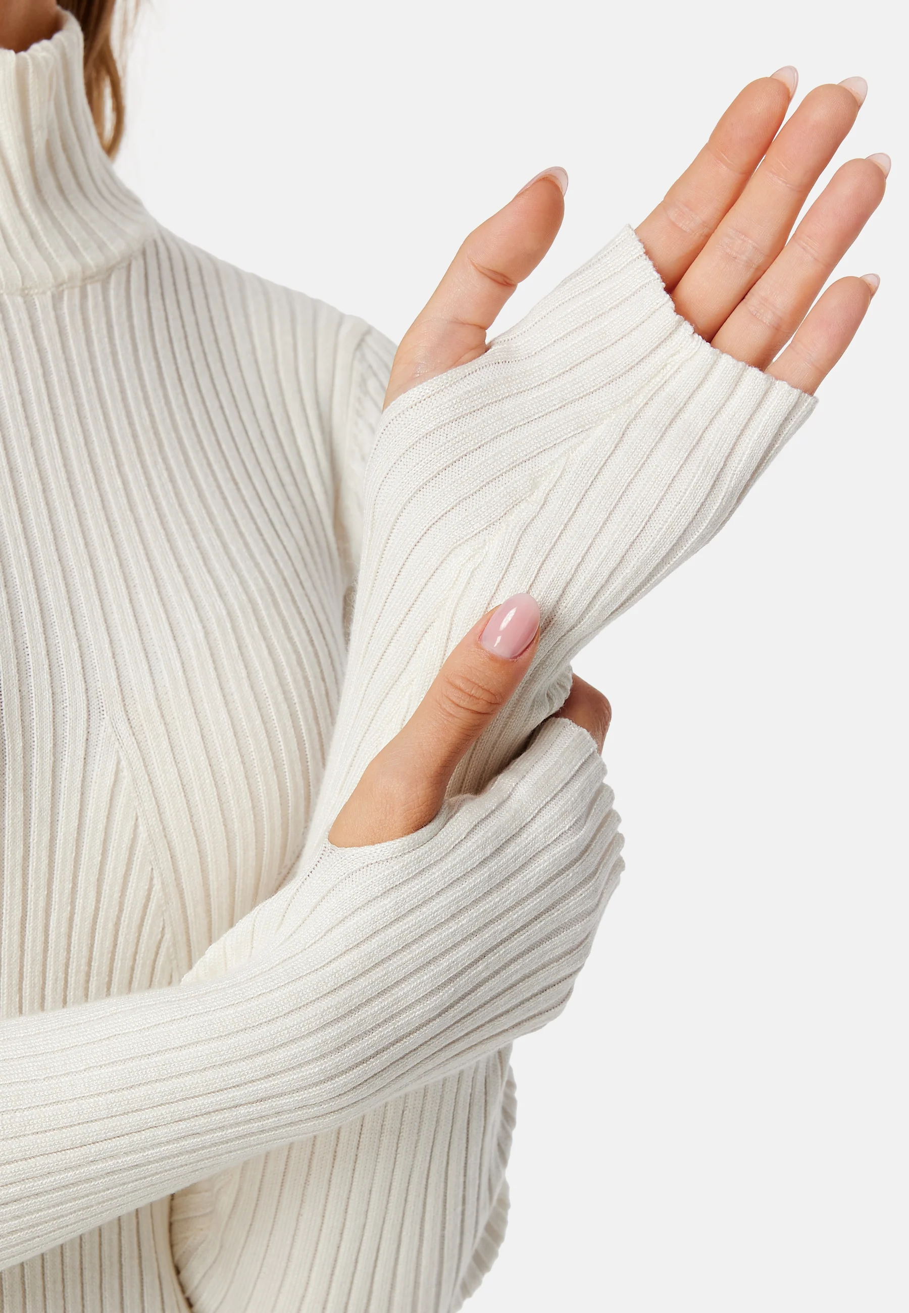 Willow High-Neck Rib Long Blous - Image 5