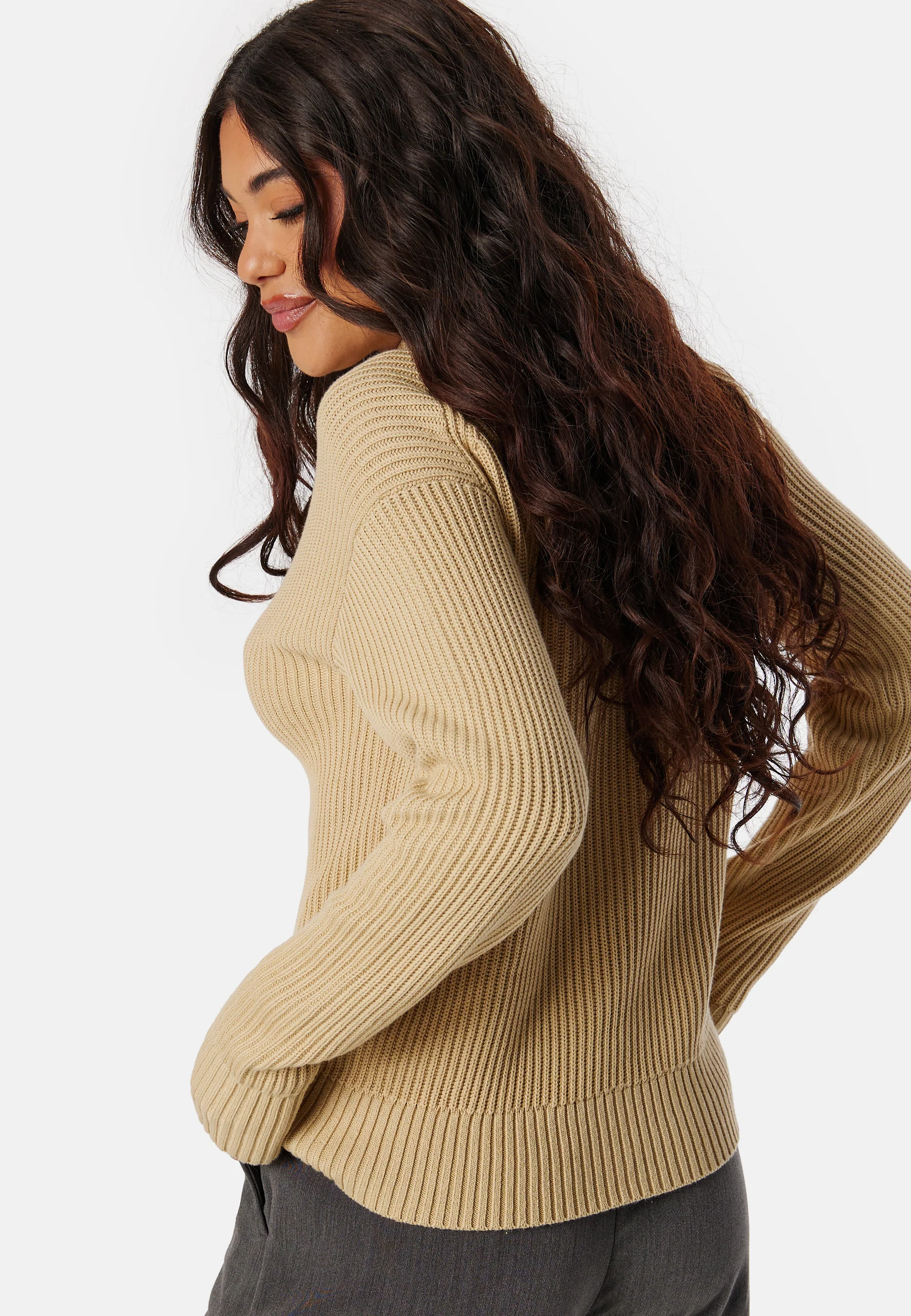 Woven Label Loose Sweater - Image 2