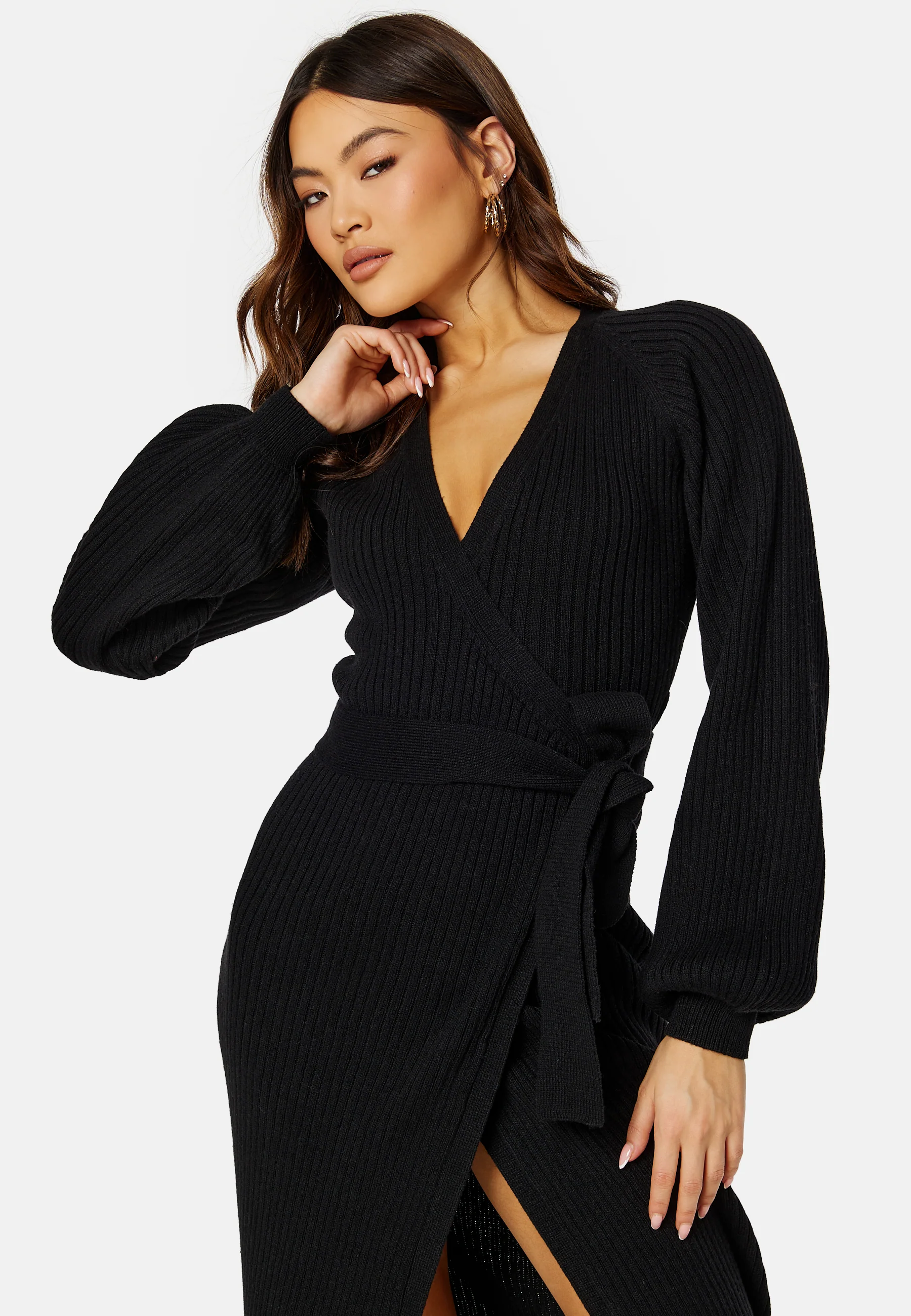 Wrap Rib Knitted Midi Dress - Image 7