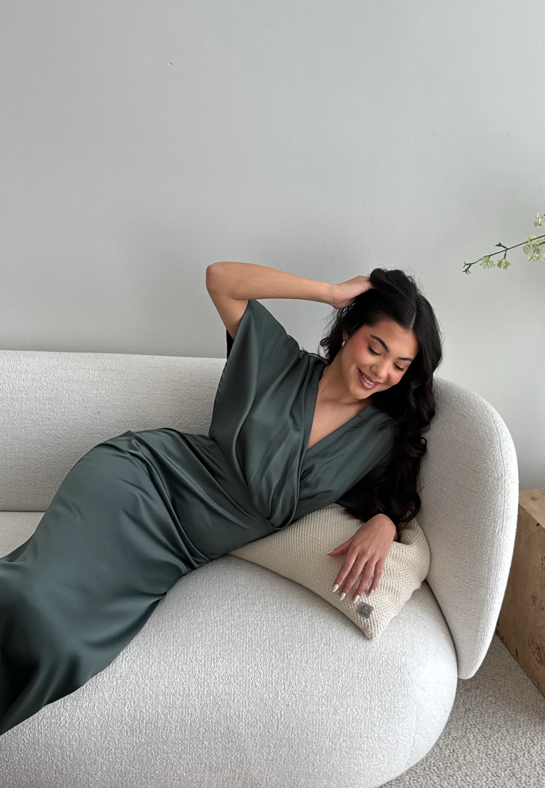 Wrap Satin Ankle Dress - Image 6