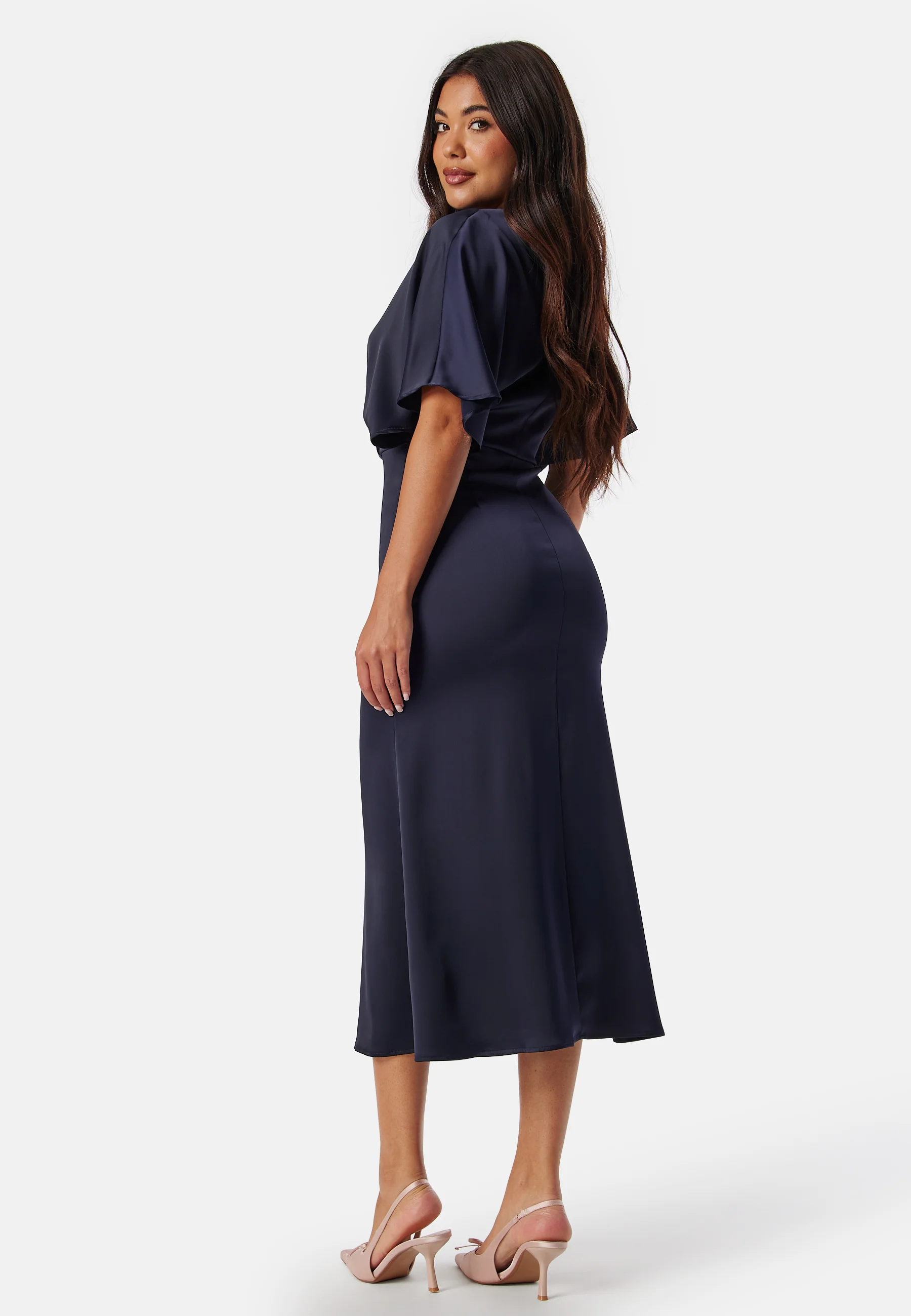 Wrap Satin Midi Dress - Image 2