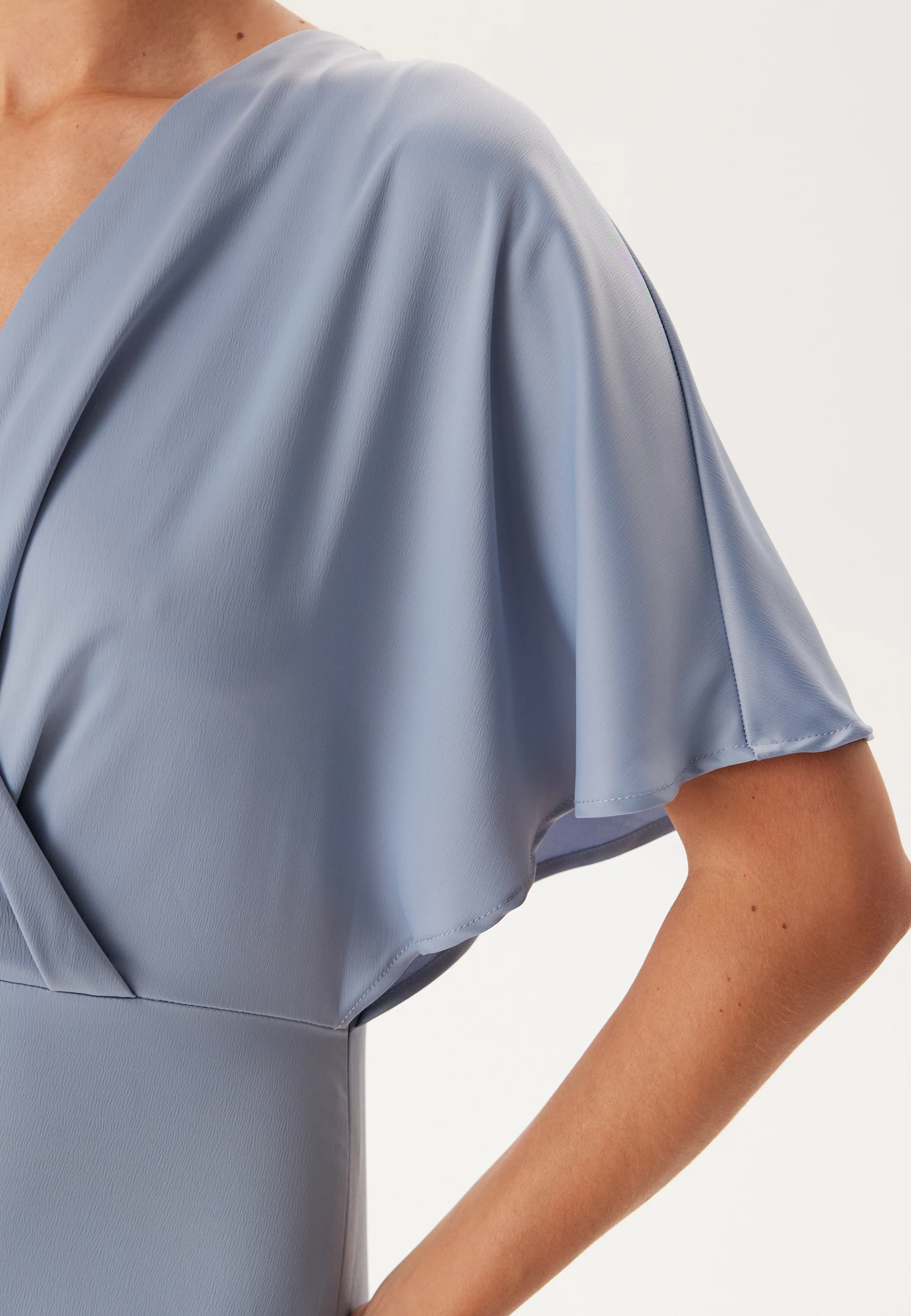 Wrap Satin Midi Dress - Image 4