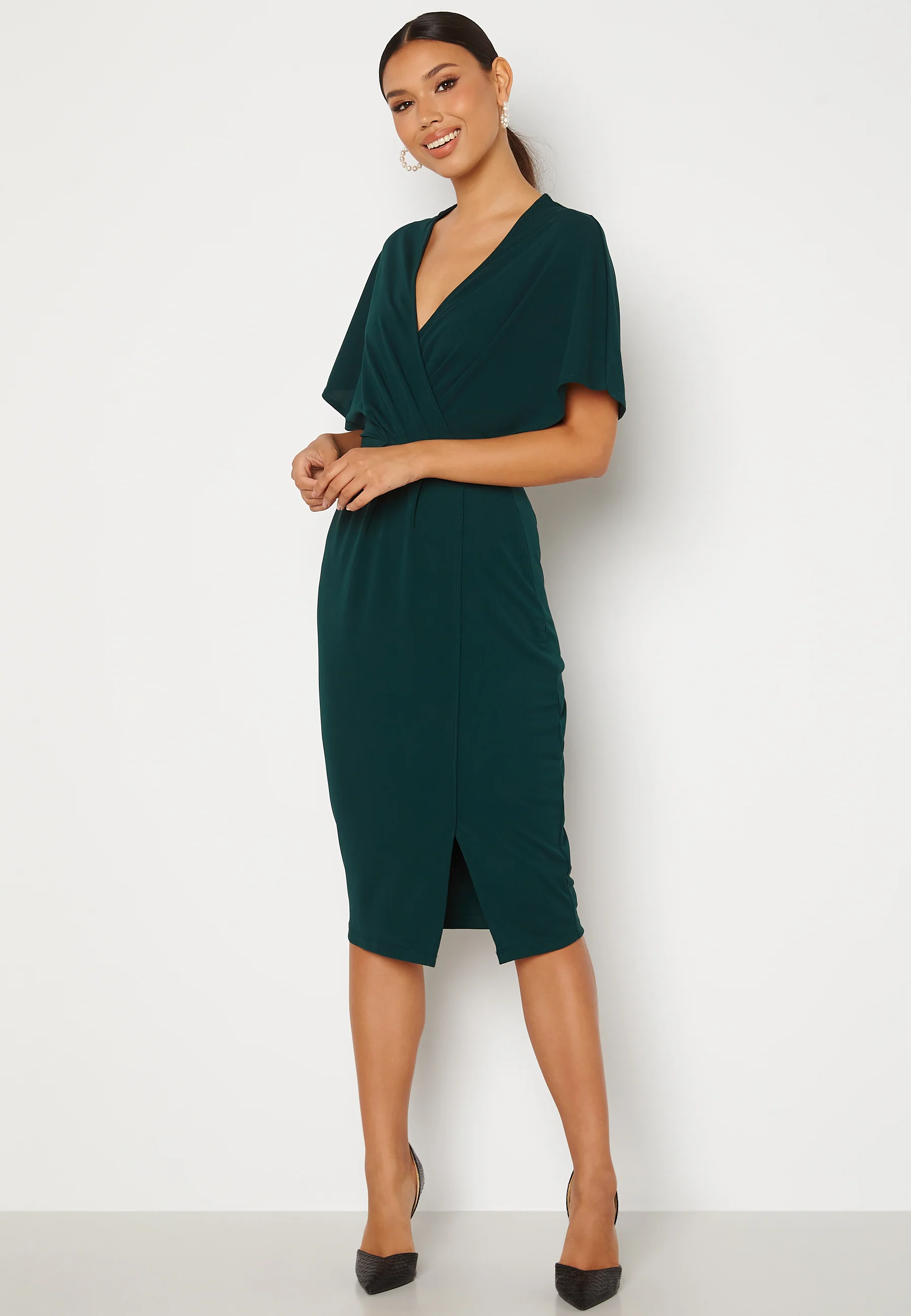 Wrap Slit Midi Dress - Image 3