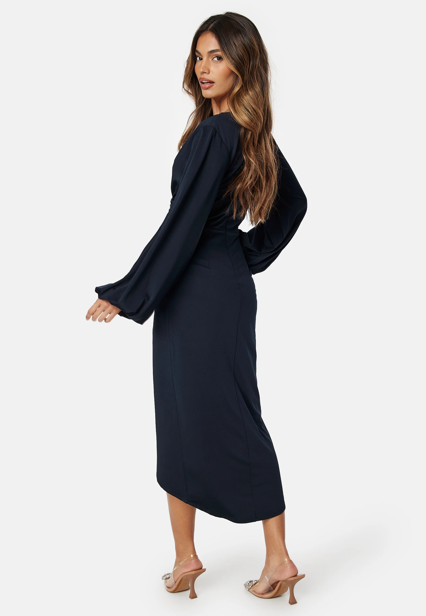 Wrap Stretchy Midi Dress - Image 2