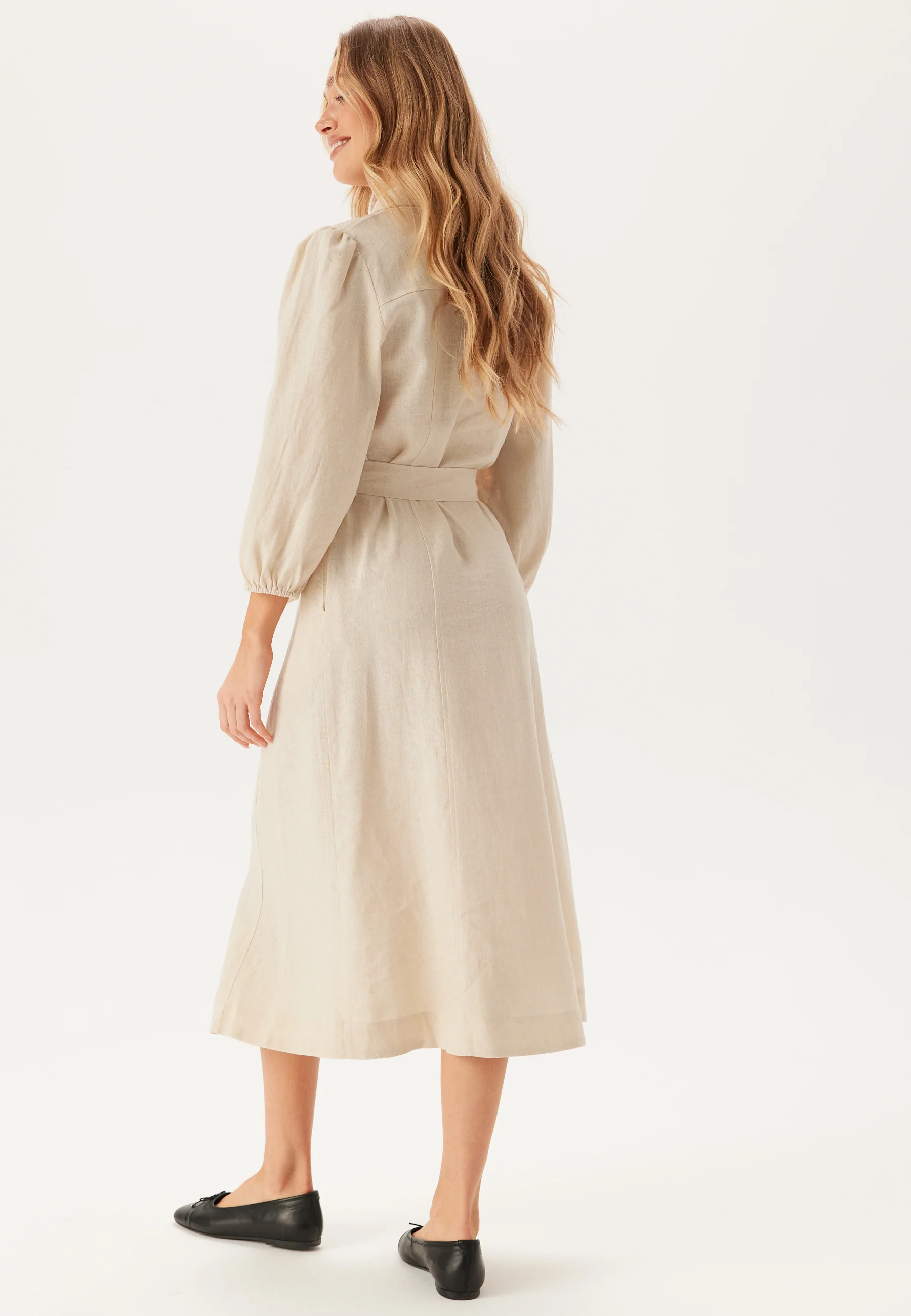 Yasflaxy 3/4 LINEN SHIRT DRESS - Image 3