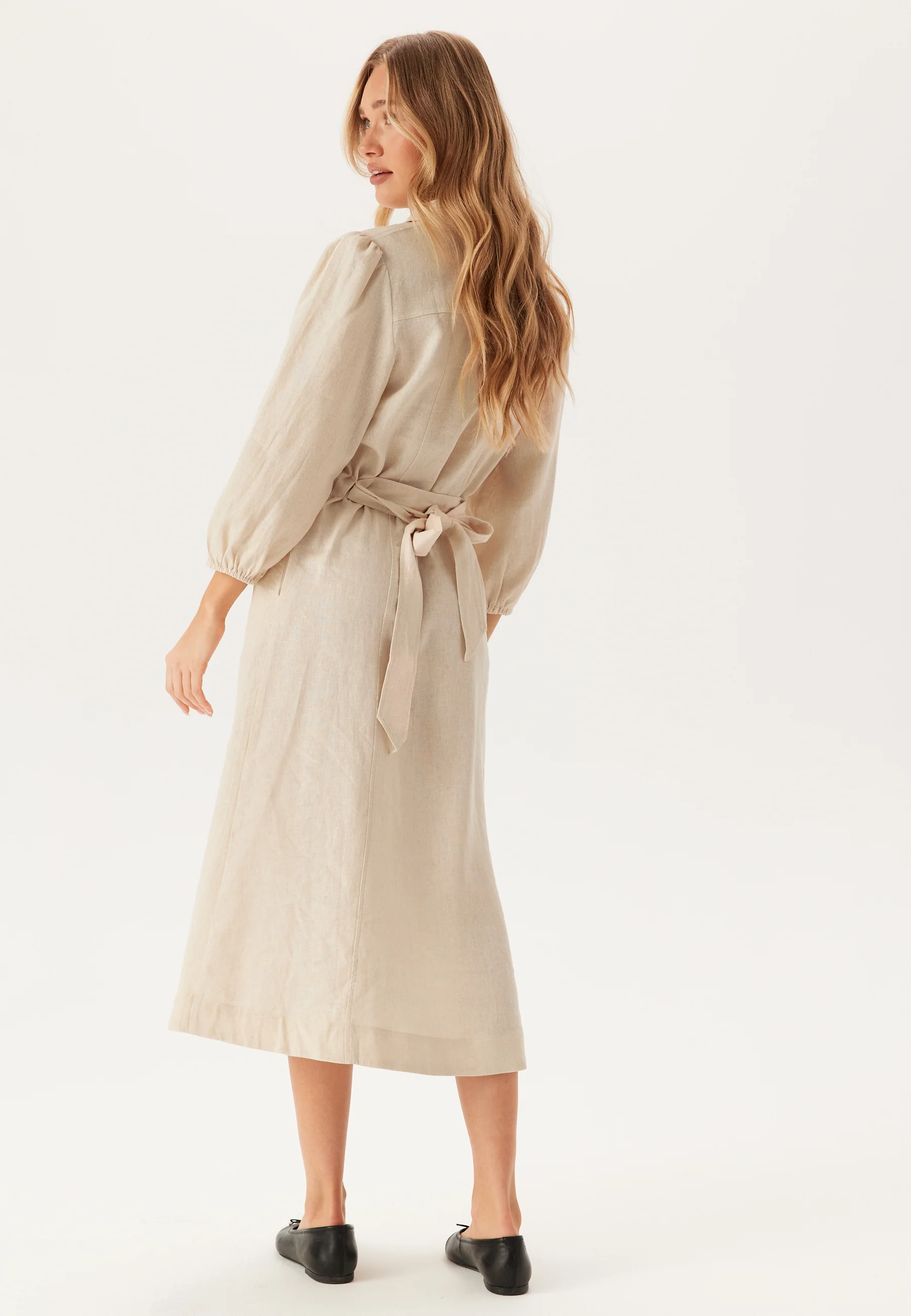 Yasflaxy 3/4 LINEN SHIRT DRESS - Image 5